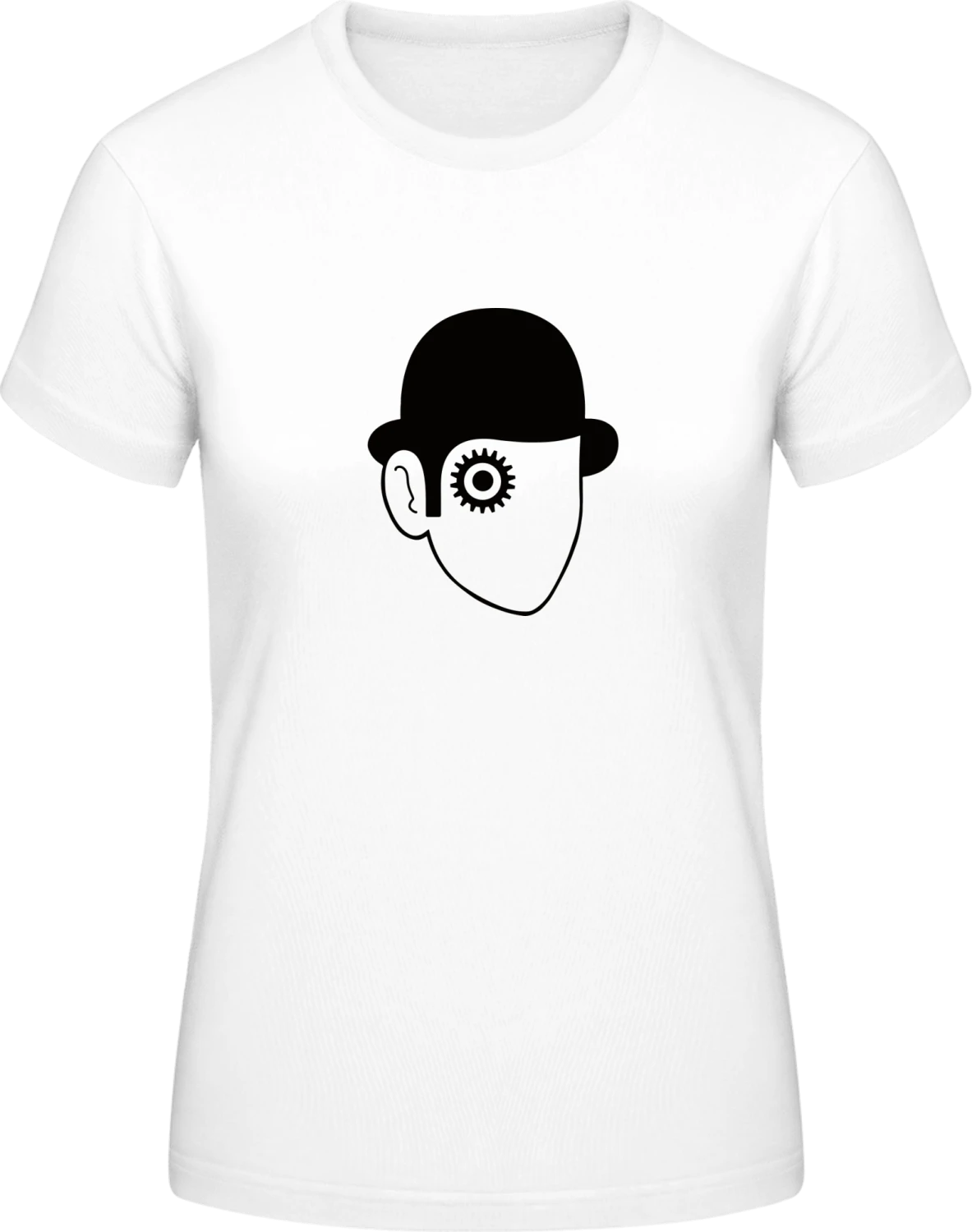 Clockwork Orange Head - White #E190 women T-Shirt - Front