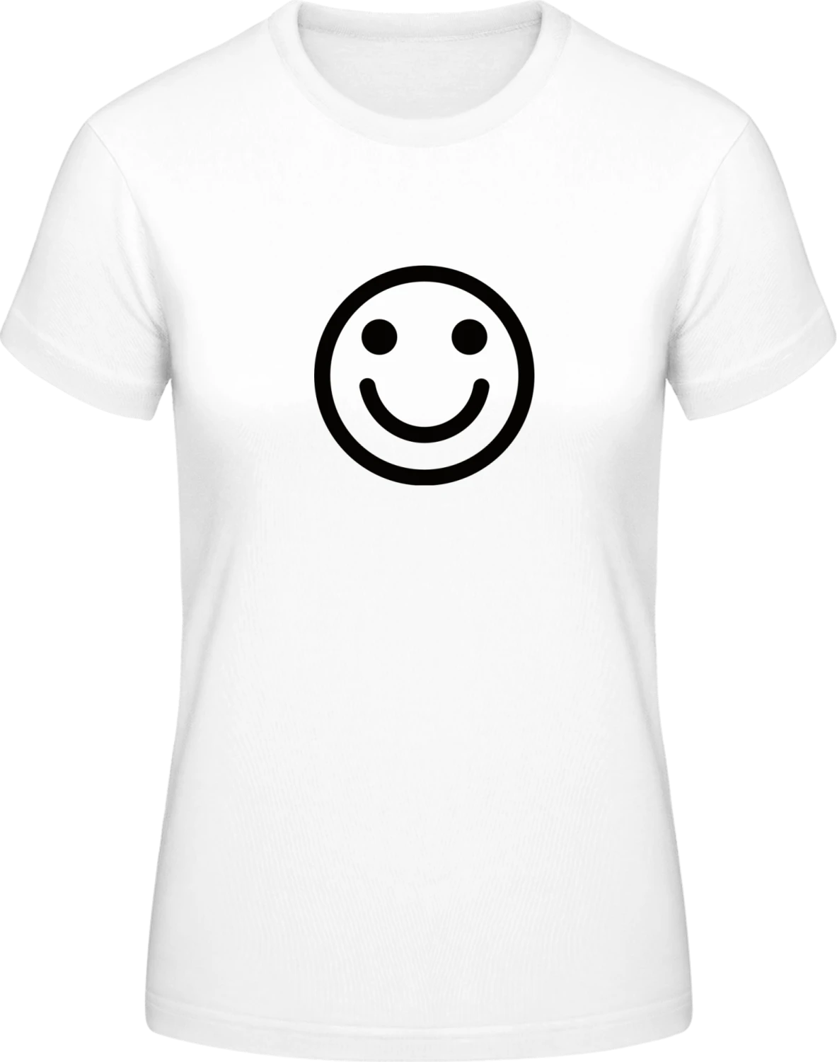 Smiley Face - White #E190 women T-Shirt - Front