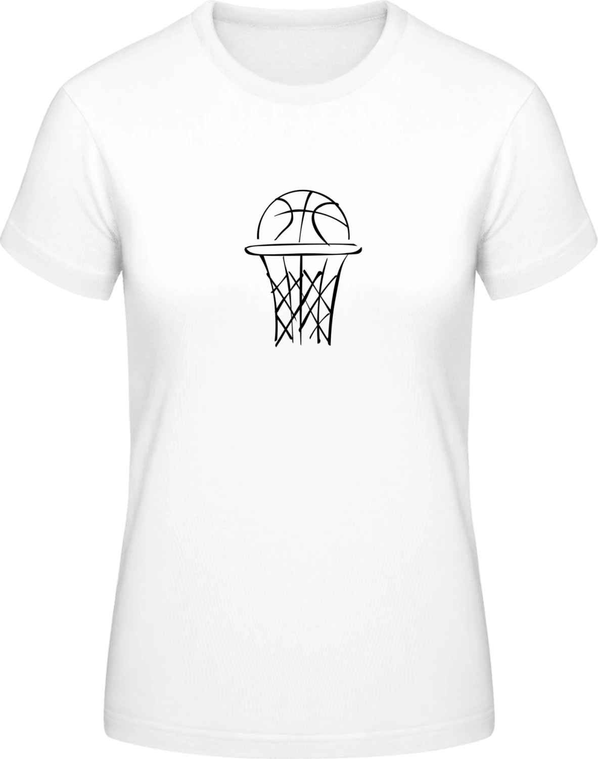 Basketball Scribble  - White #E190 women T-Shirt - Front