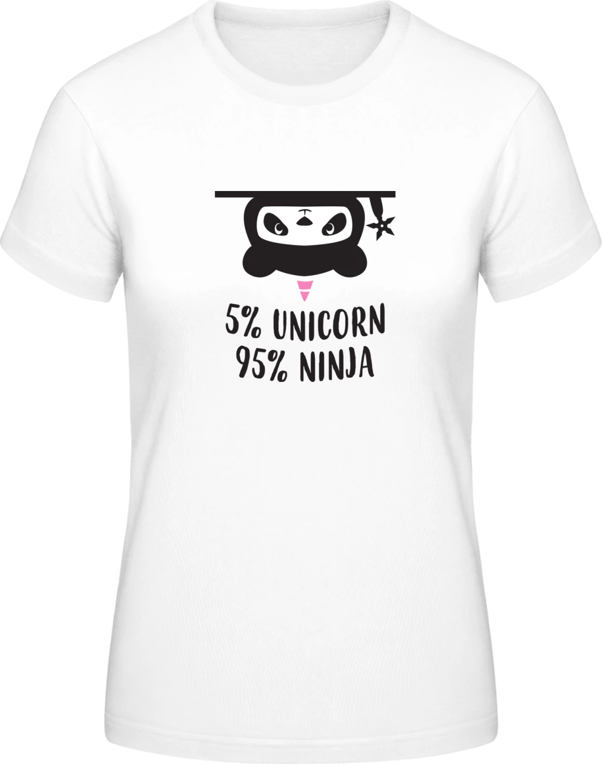 Unicorn Ninja Panda - White #E190 women T-Shirt - Front