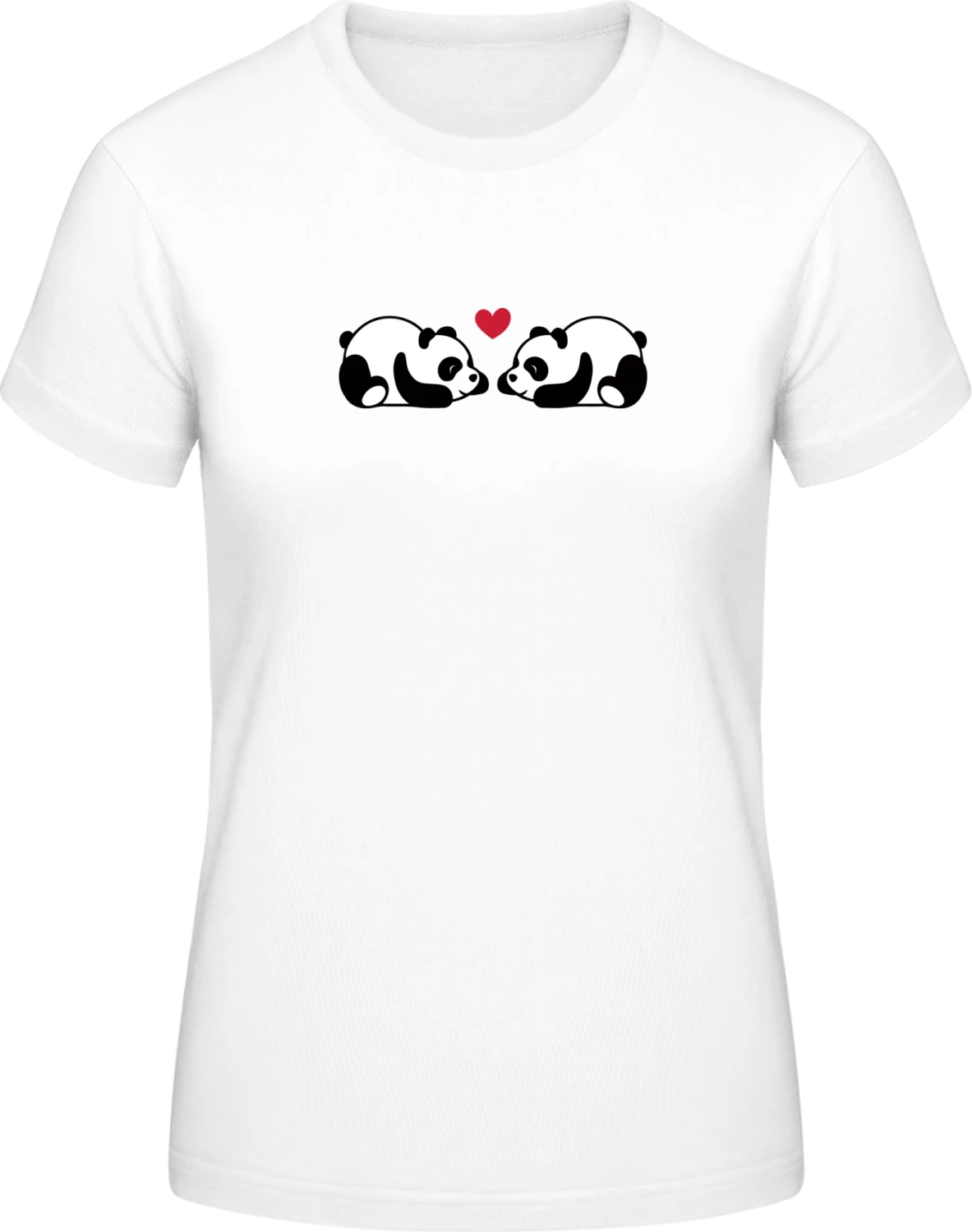 Cute Little Sleeping Pandas In Love - White #E190 women T-Shirt - Front