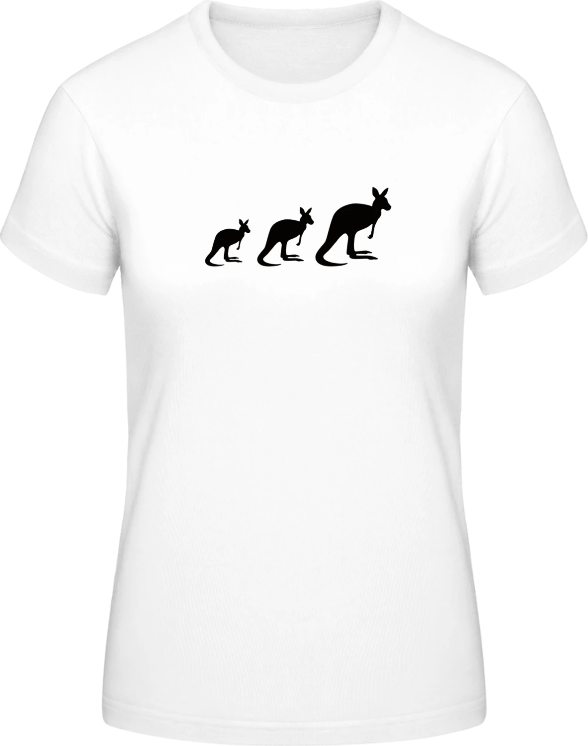 Kangaroos Silhouette - White #E190 women T-Shirt - Front