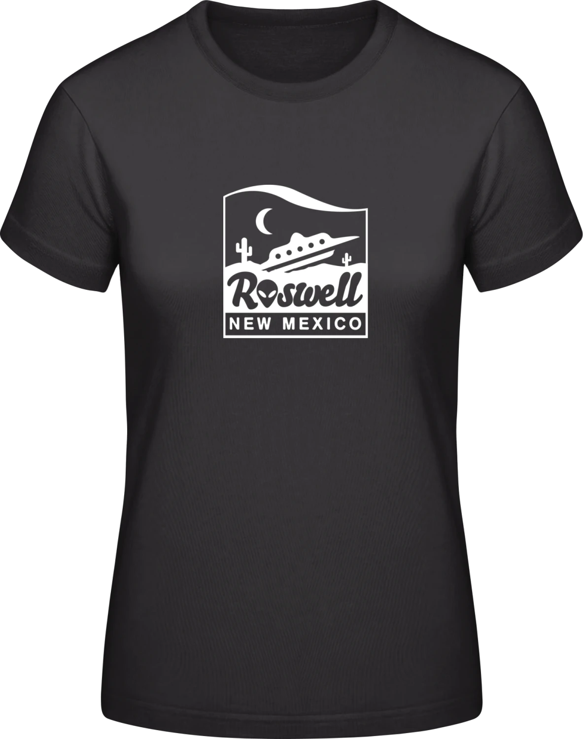 Roswell New Mexico - Black #E190 women T-Shirt - Front