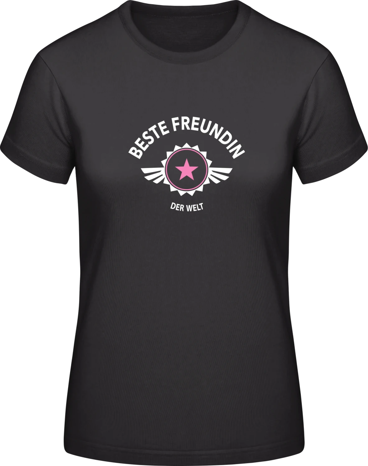 Beste Freundin der Welt - Black #E190 women T-Shirt - Front