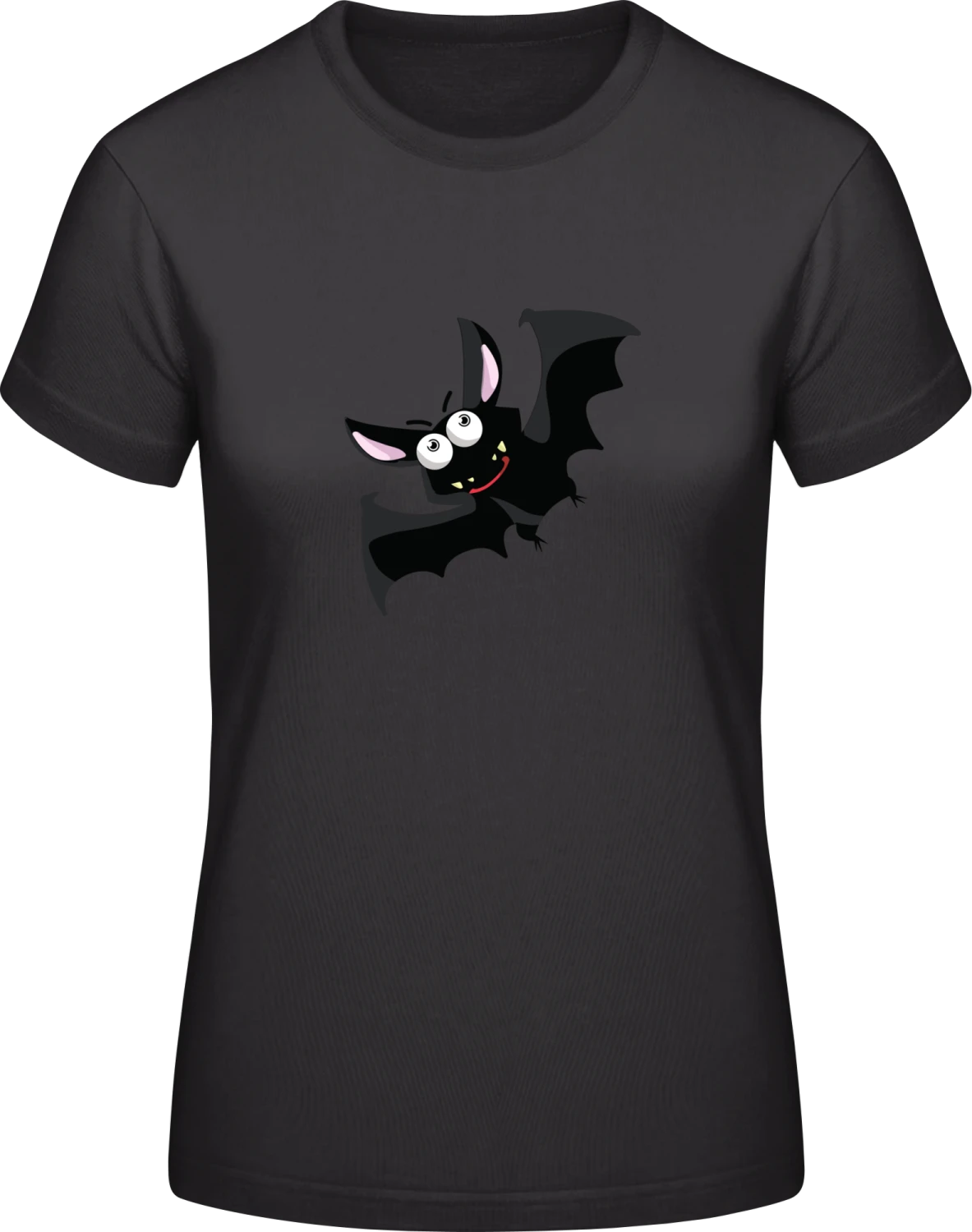 Funny Bat Comic - Black #E190 women T-Shirt - Front