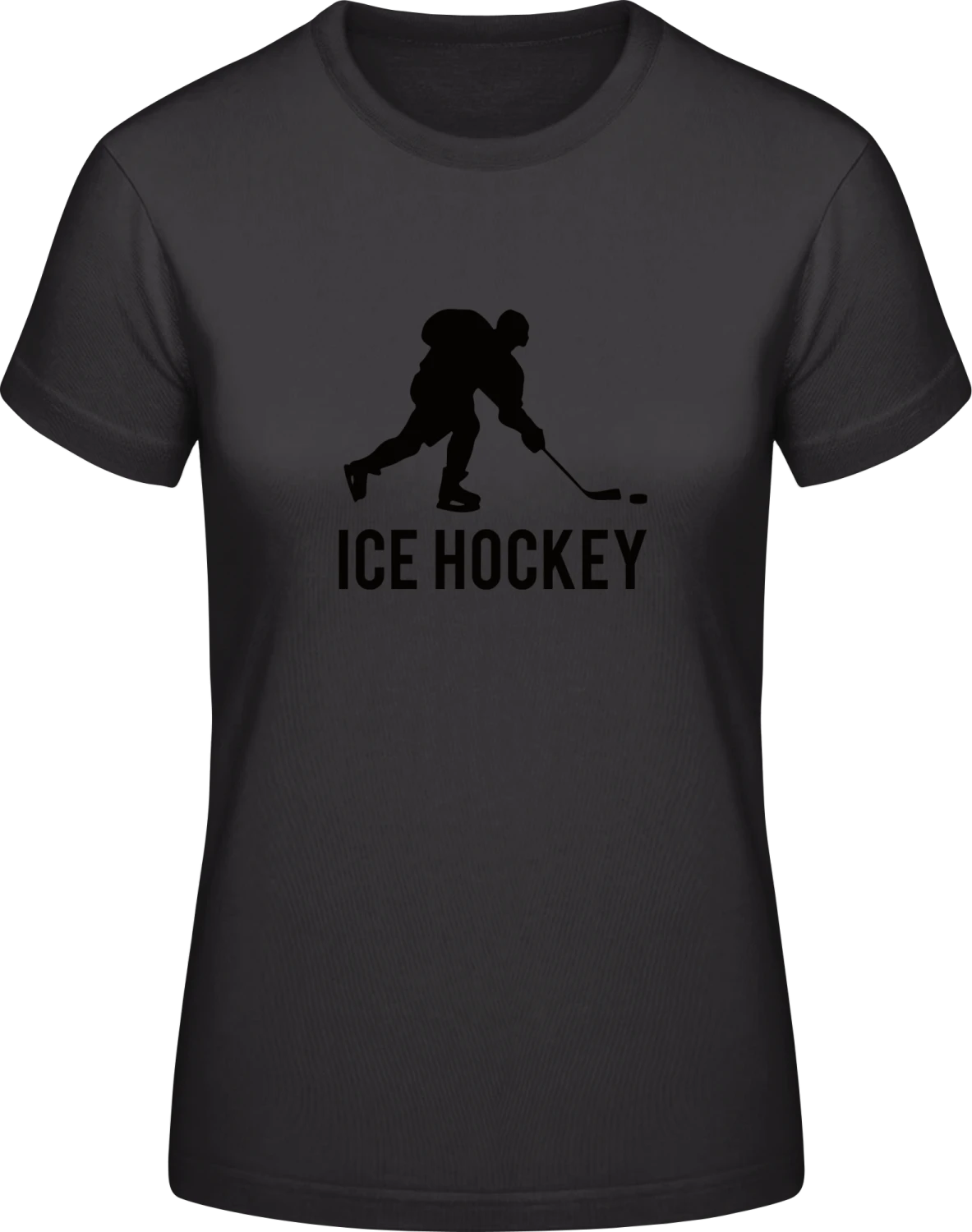 Ice Hockey Sports - Black #E190 women T-Shirt - Front