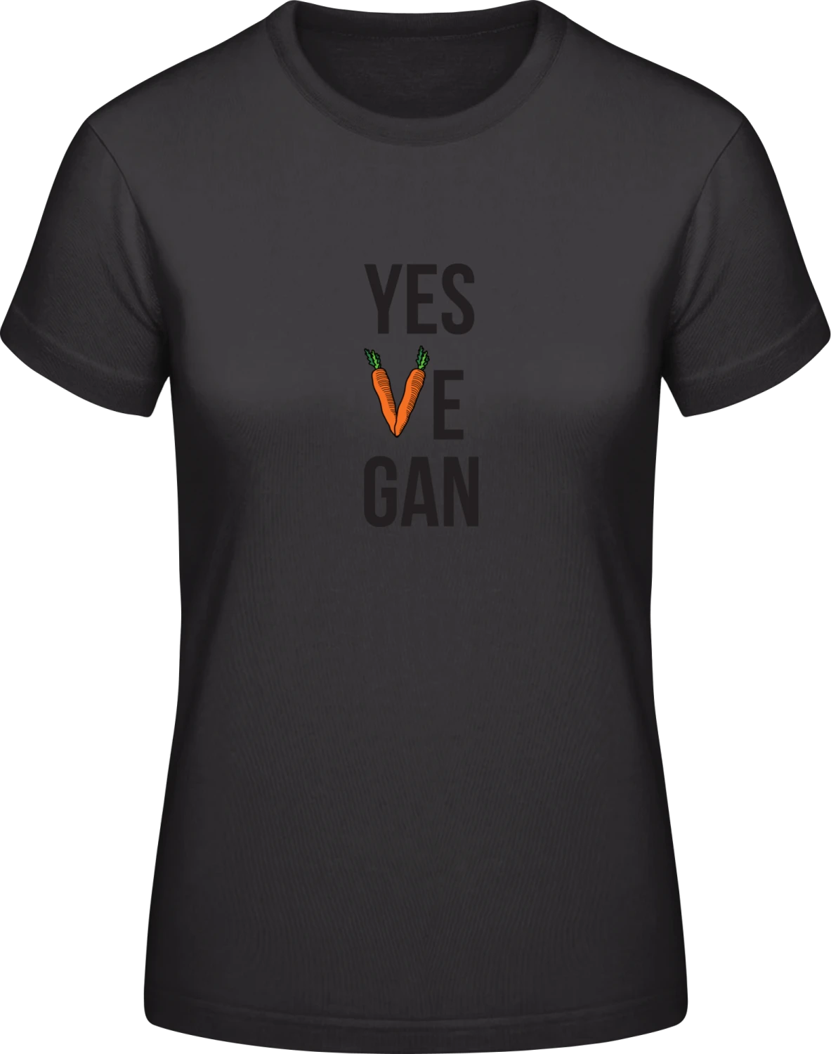 Yes Ve Gan - Black #E190 women T-Shirt - Front