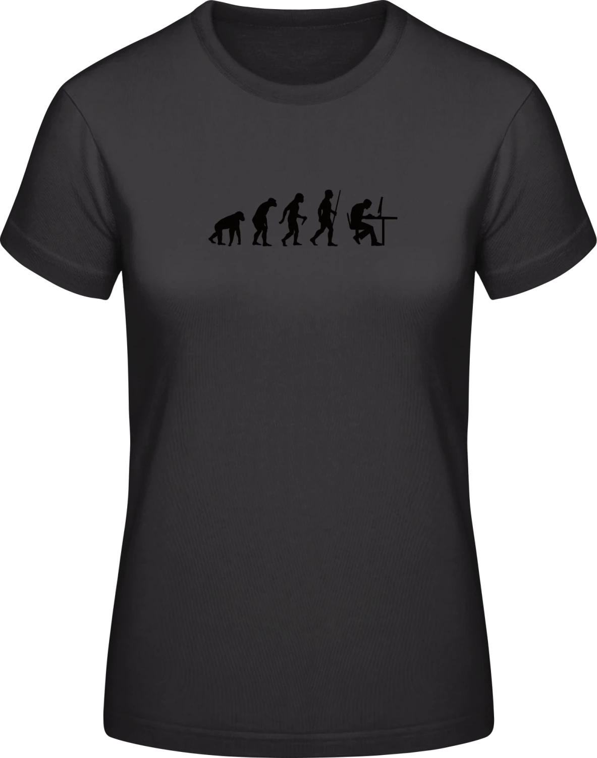 Geek Evolution Humor - Black #E190 women T-Shirt - Front