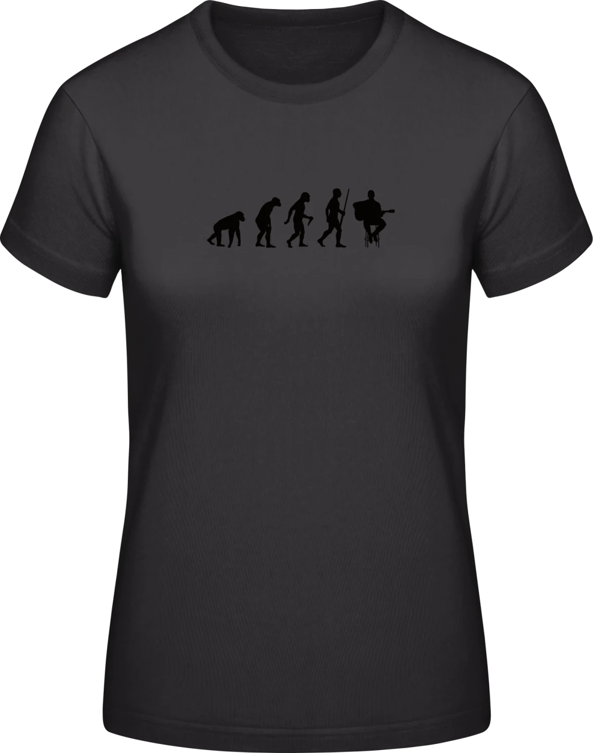 Guitarist Evolution - Black #E190 women T-Shirt - Front