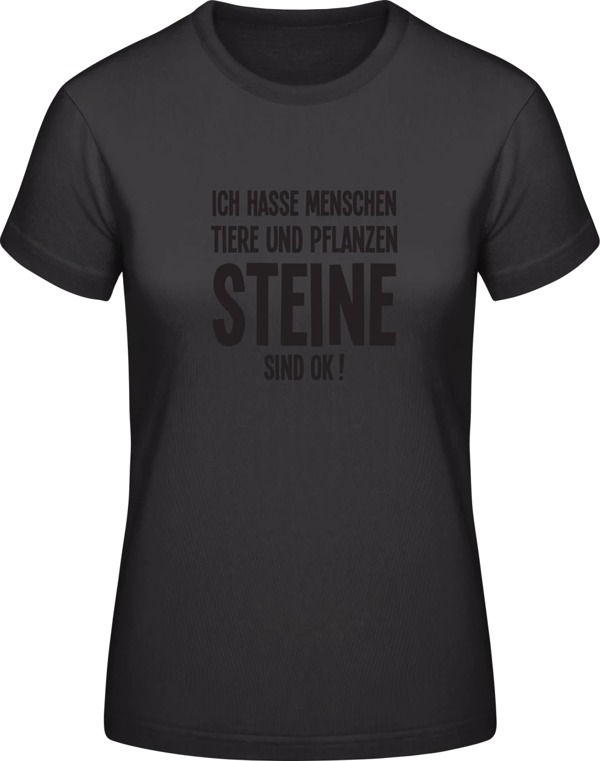 Ich hasse Menschen Tiere und Pflanzen - Black #E190 women T-Shirt - Front