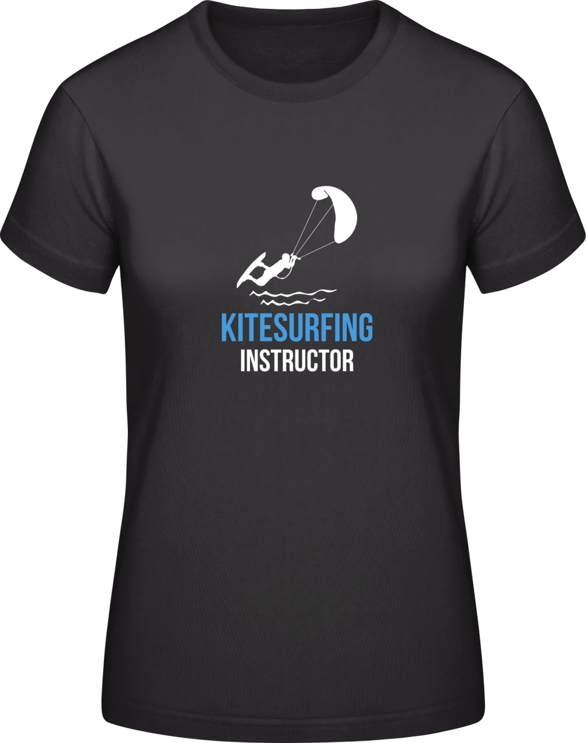 Kitesurfing Instructor - Black #E190 women T-Shirt - Front