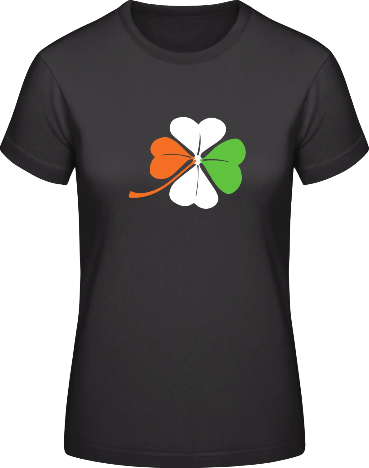 Irish Cloverleaf - Black #E190 women T-Shirt - Front