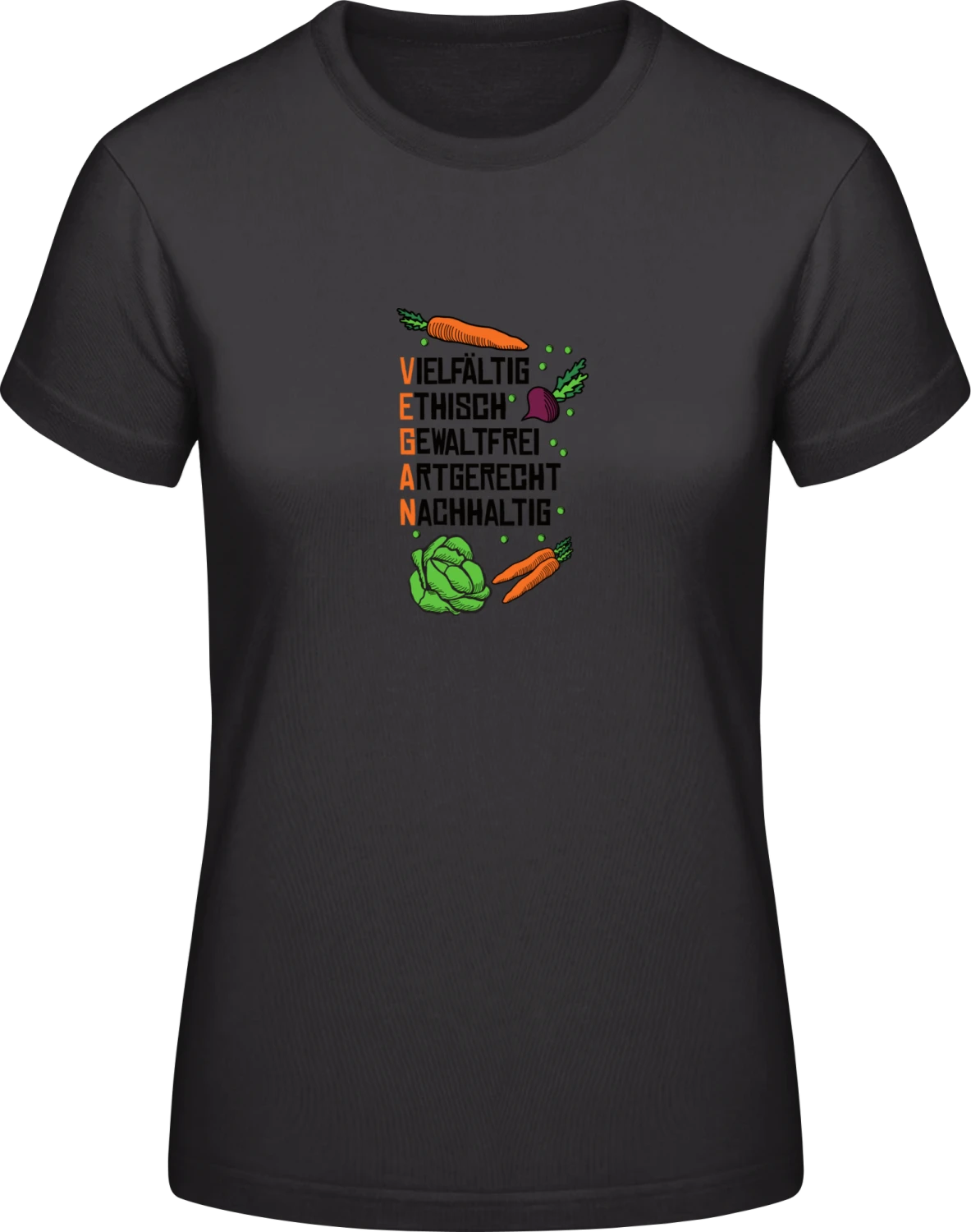 Vegan Definition - Black #E190 women T-Shirt - Front