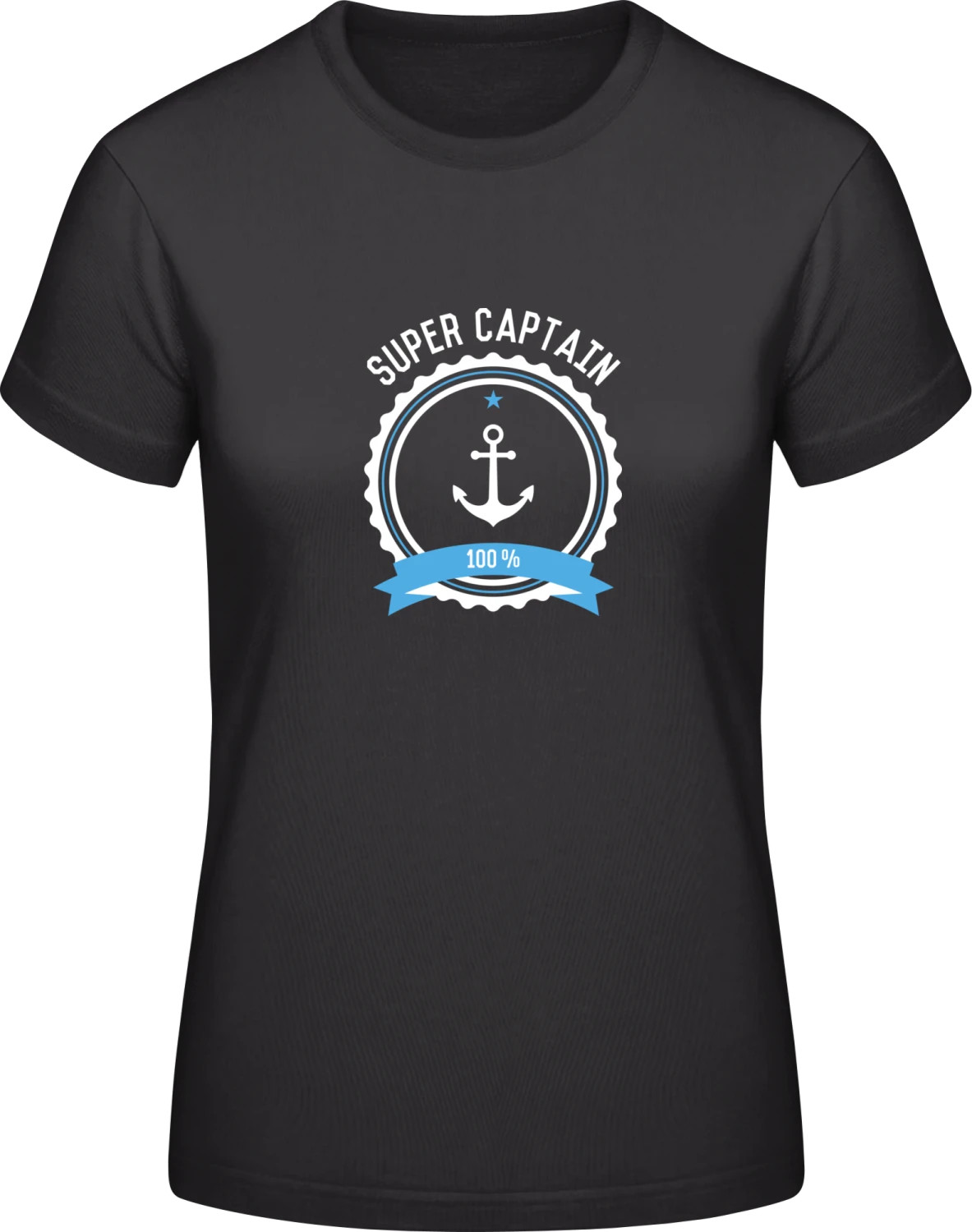 Super Captain 100 Percent - Black #E190 women T-Shirt - Front