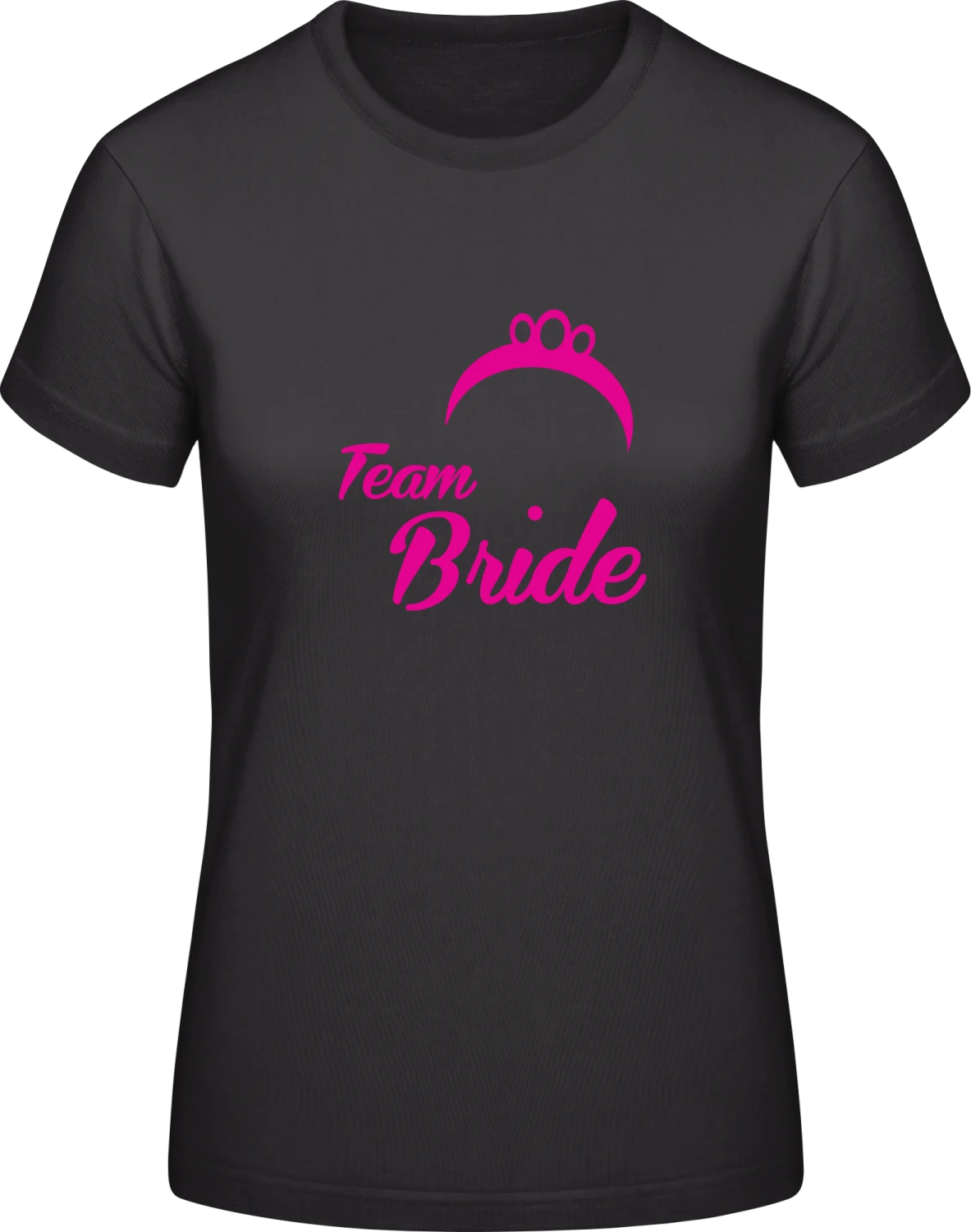 Team Bride Princess Crown - Black #E190 women T-Shirt - Front