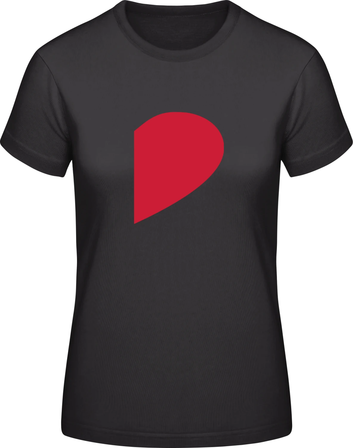 Couple Heart Right - Black #E190 women T-Shirt - Front