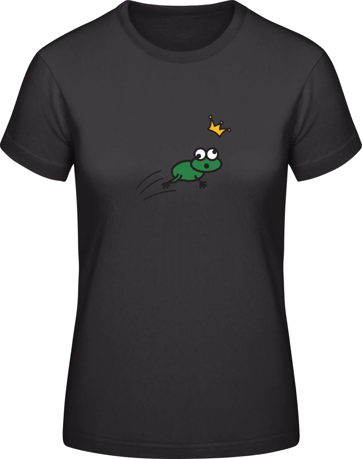 Frog Prince - Black #E190 women T-Shirt - Front