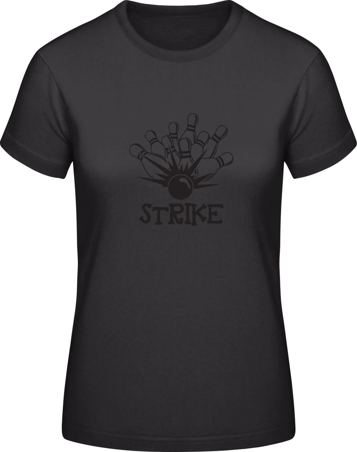 Bowling Strike - Black #E190 women T-Shirt - Front