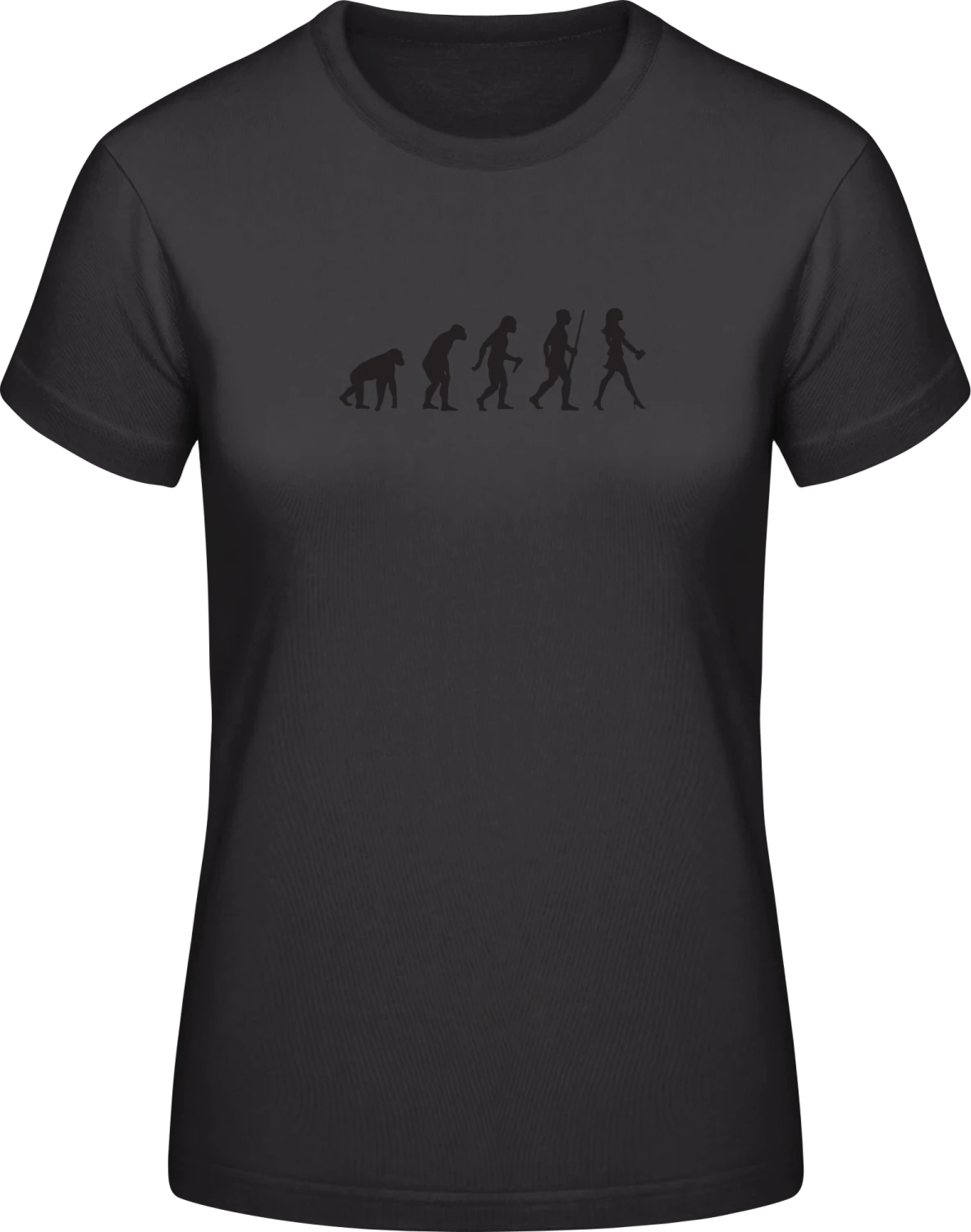 Woman Evolution - Black #E190 women T-Shirt - Front