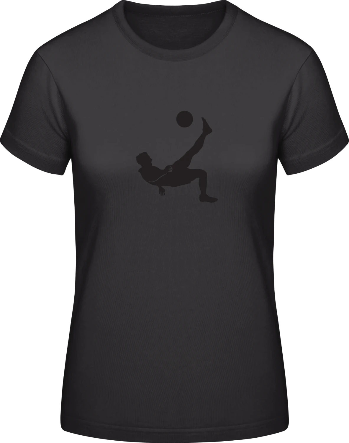 Kick Back Soccer Player - Black #E190 women T-Shirt - Front