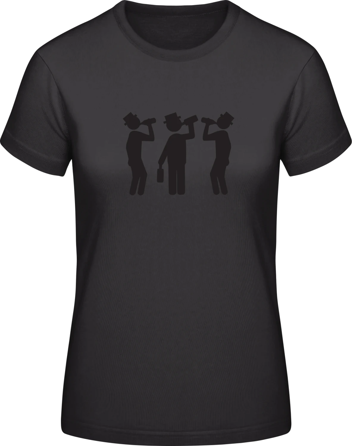 Drinking Group Silhouette - Black #E190 women T-Shirt - Front