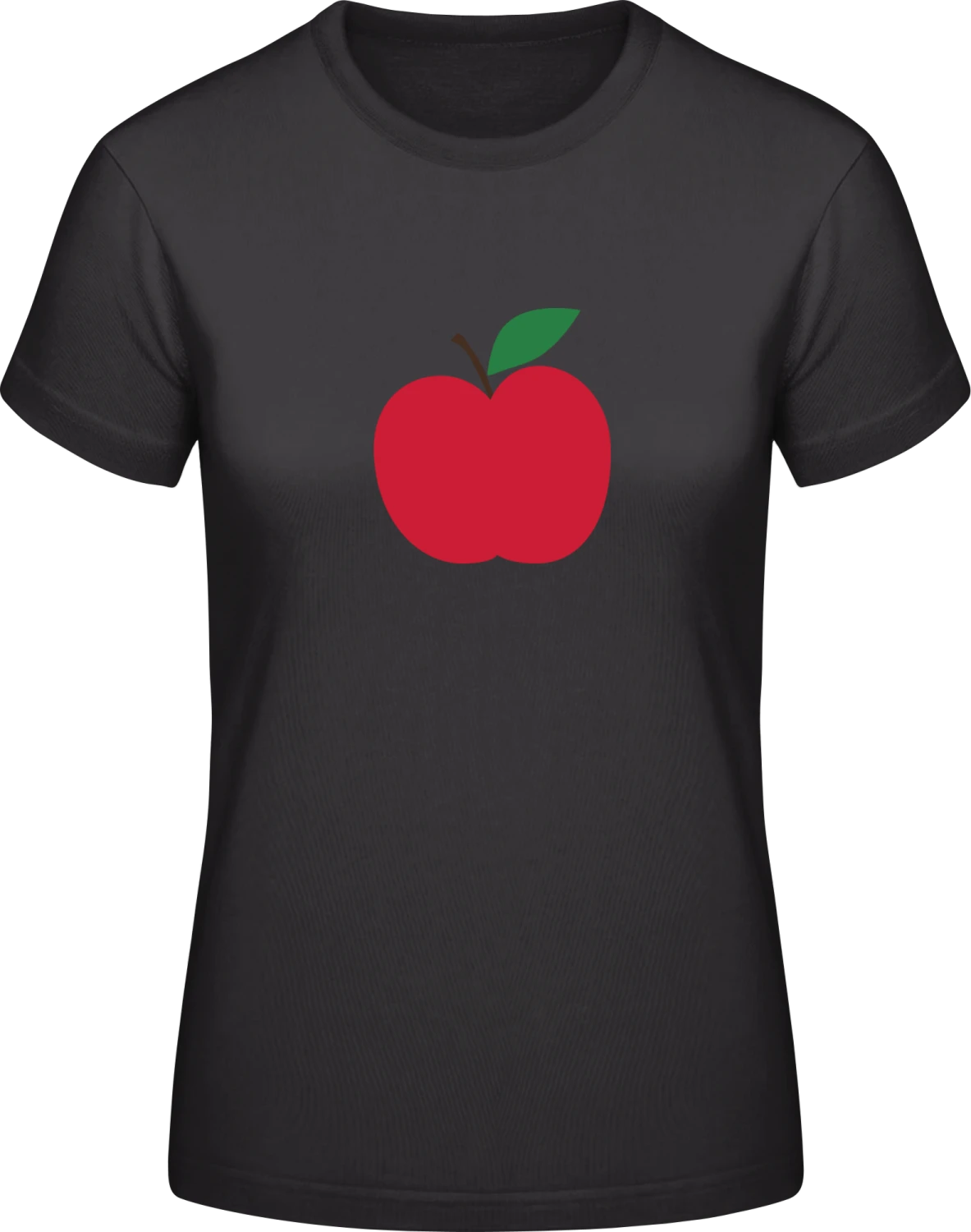 Apple Illustration - Black #E190 women T-Shirt - Front