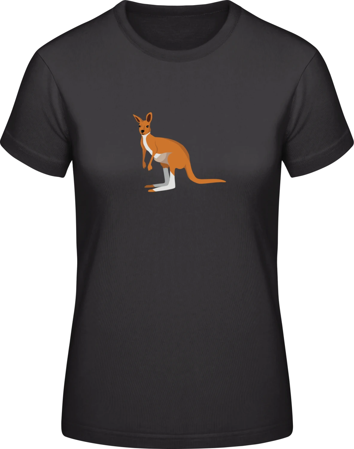 Kangaroo Illustration - Black #E190 women T-Shirt - Front