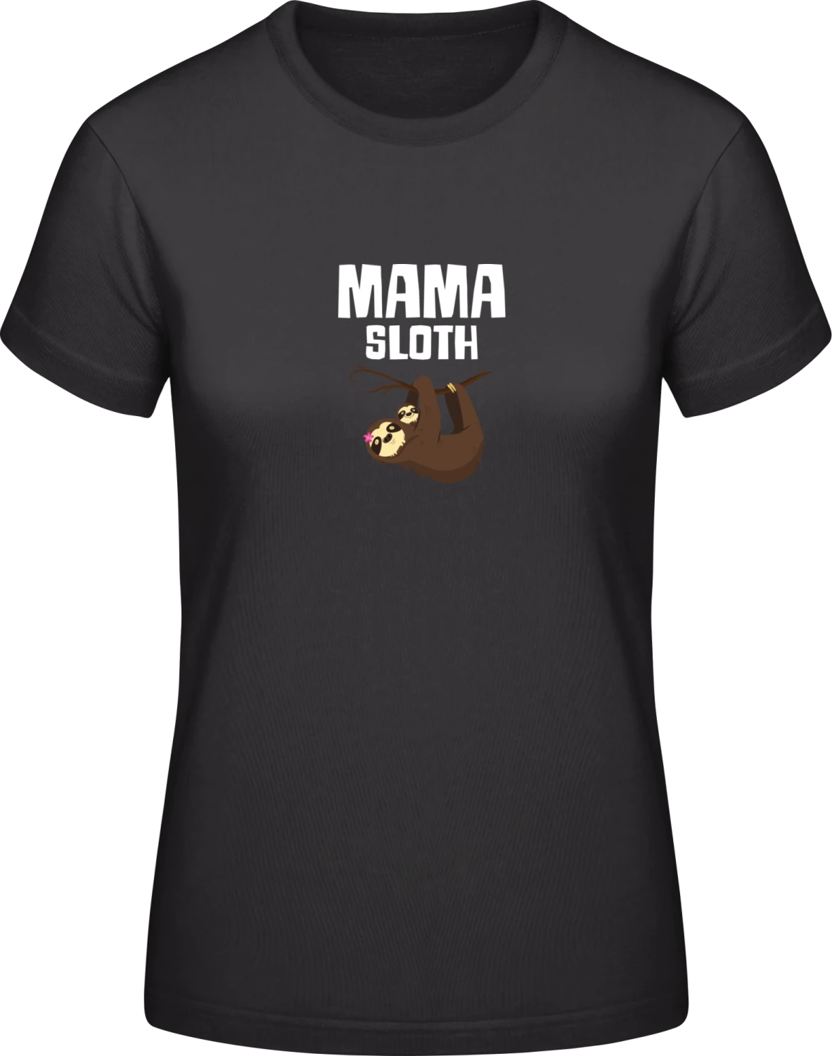 Mama Sloth - Black #E190 women T-Shirt - Front