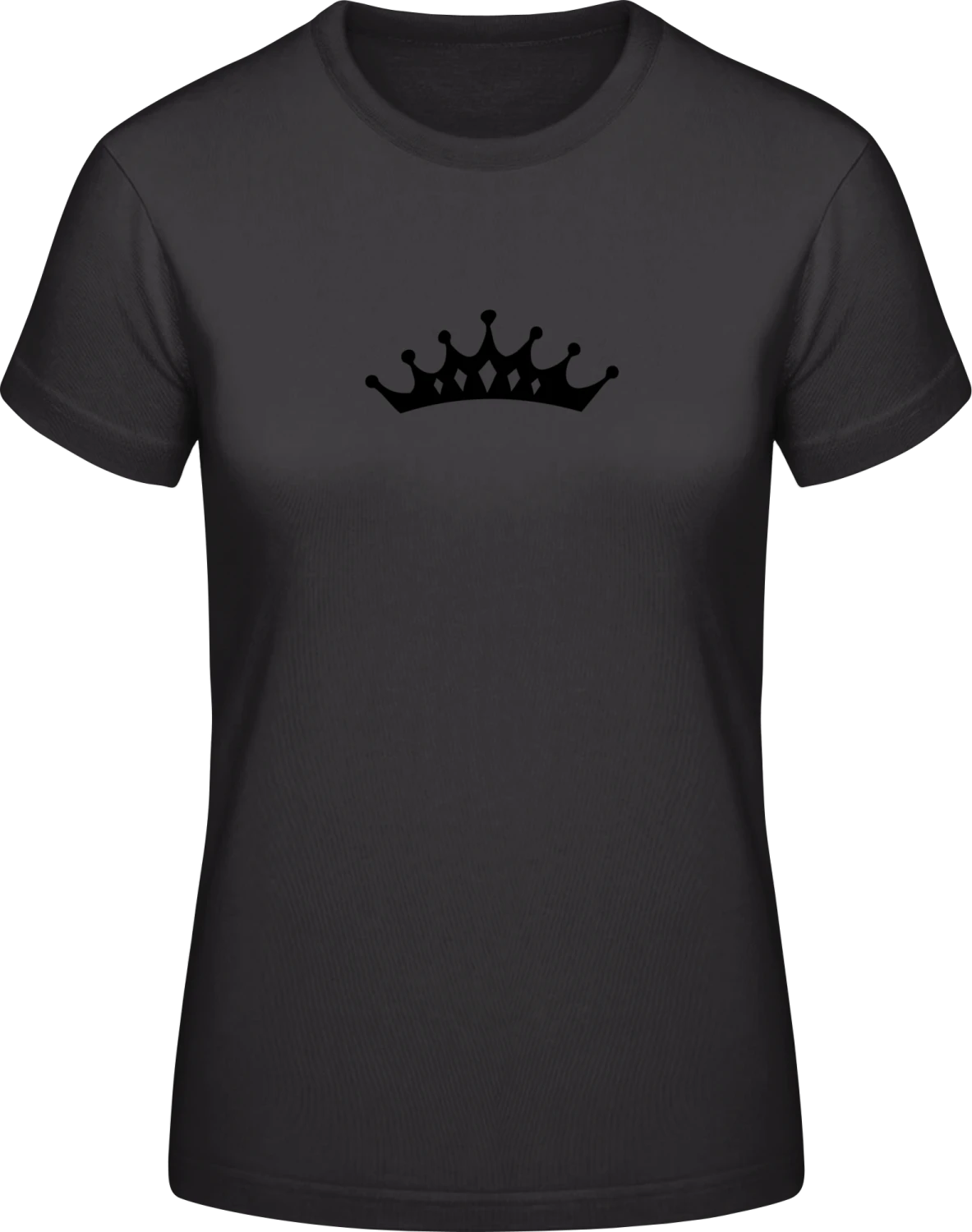 Crown Queen Princess - Black #E190 women T-Shirt - Front