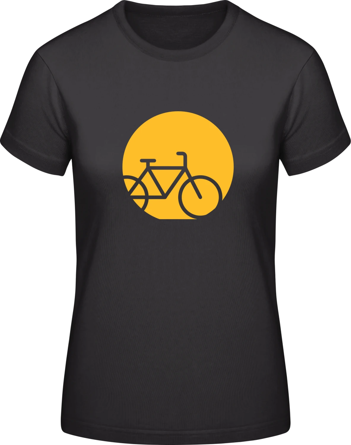 Bicycle In The Moon - Black #E190 women T-Shirt - Front