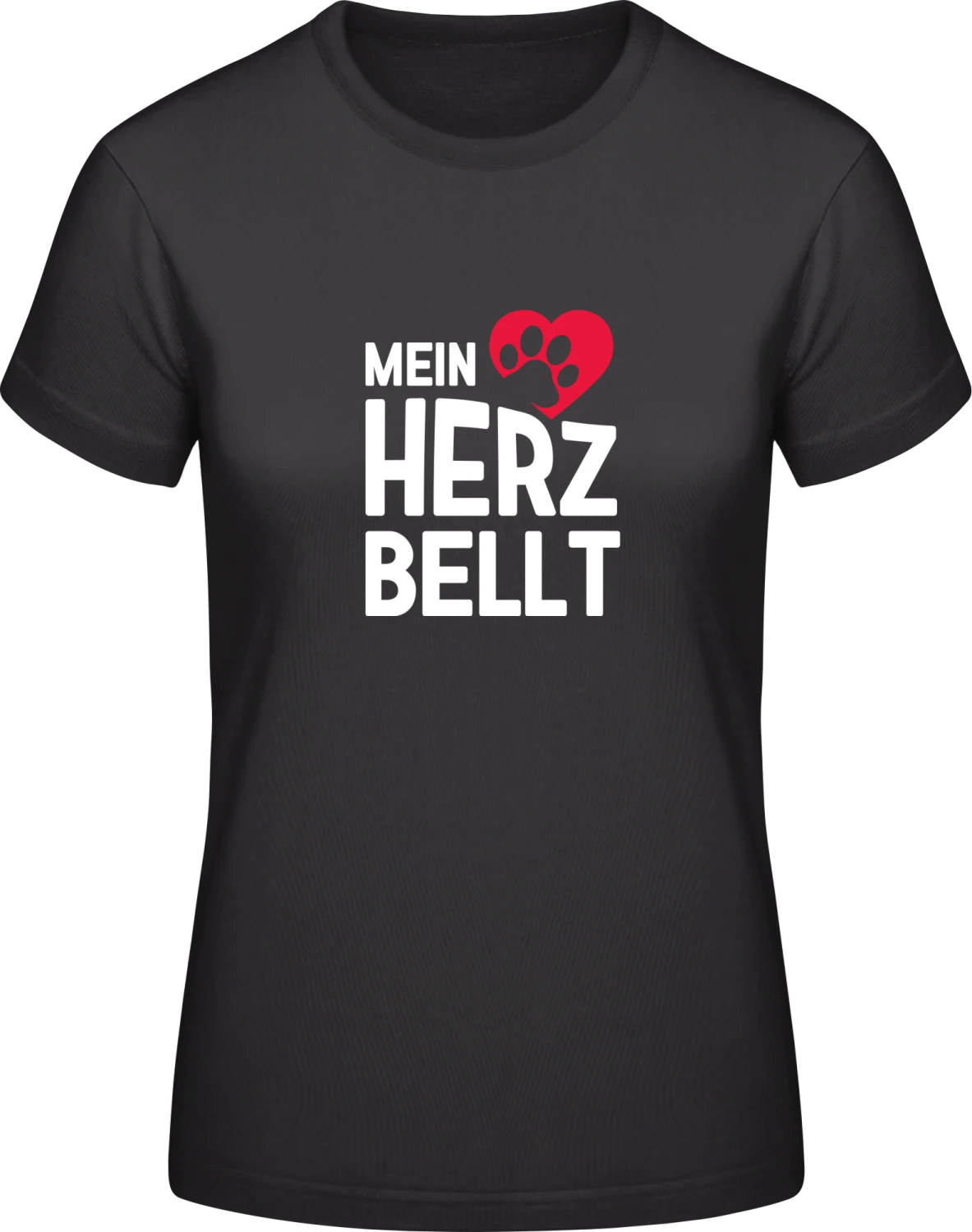 Mein Herz Bellt - Black #E190 women T-Shirt - Front