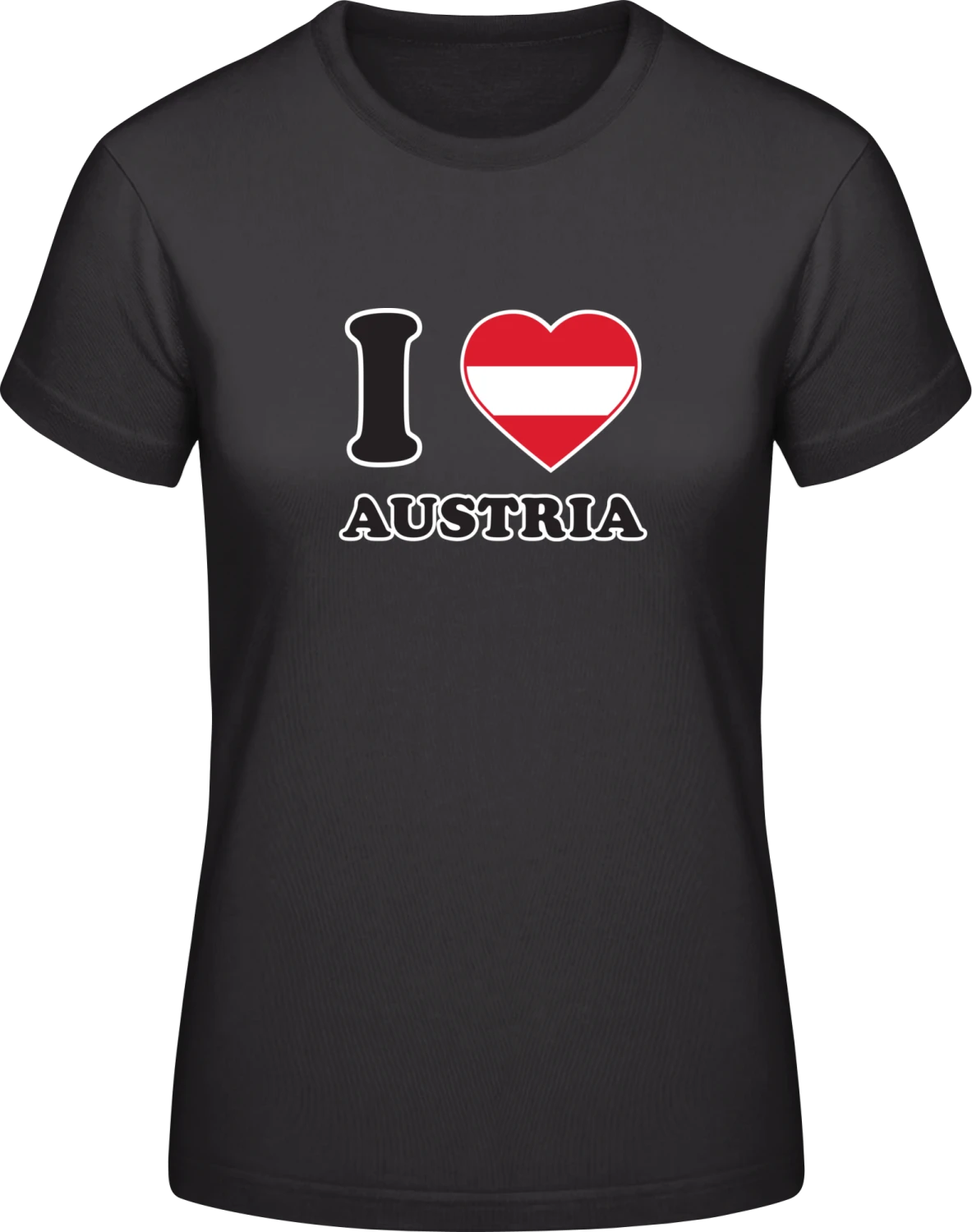 I Love Austria Fan - Black #E190 women T-Shirt - Front