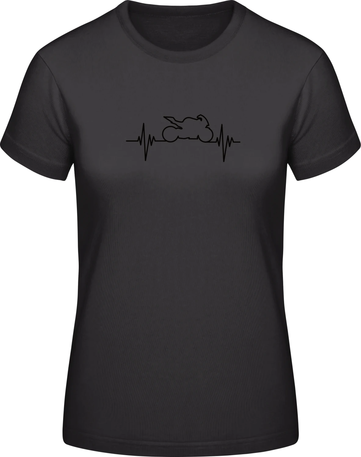 Motorcycle Pulse - Black #E190 women T-Shirt - Front