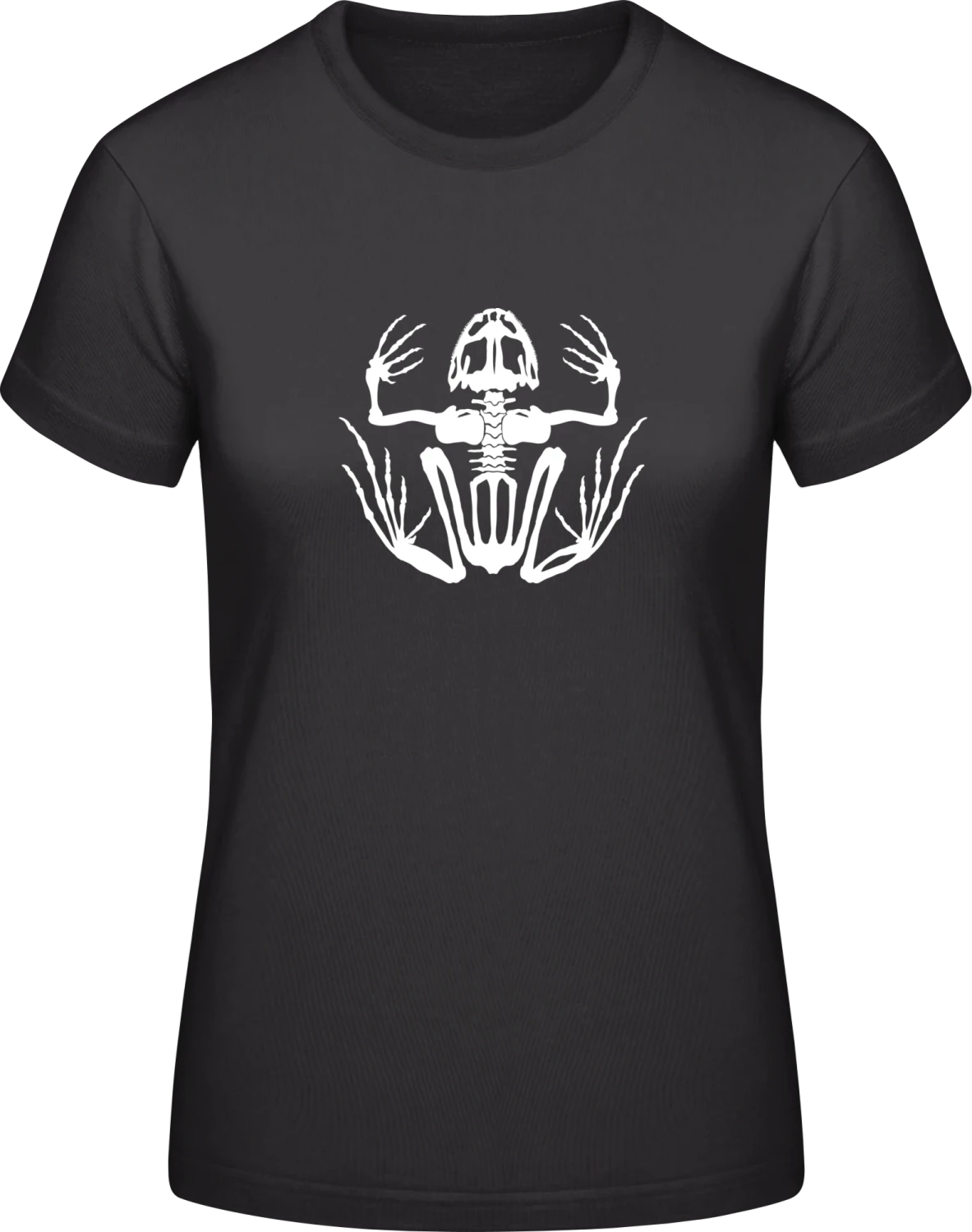 Frog Skeleton - Black #E190 women T-Shirt - Front