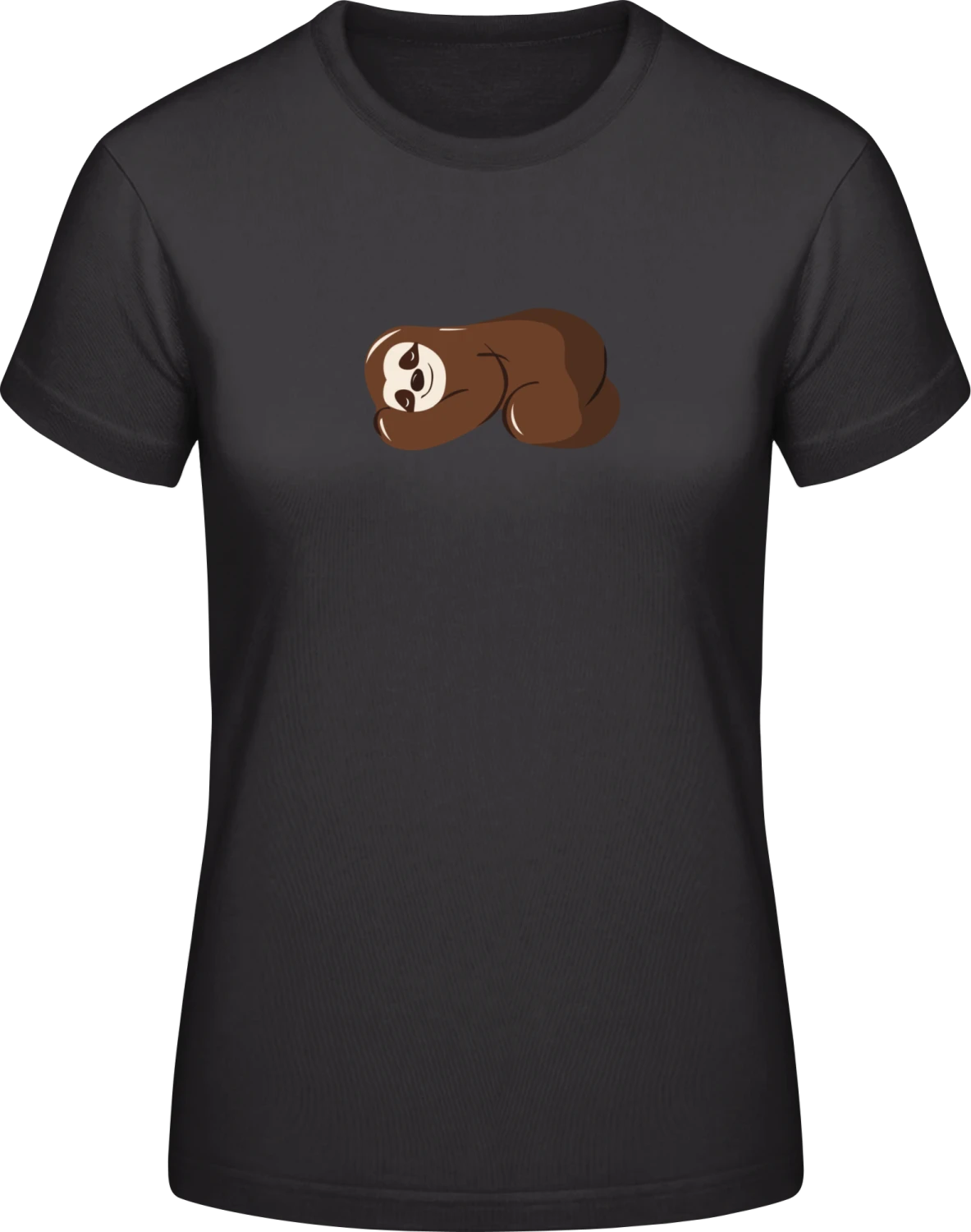 Sloth Sleeping - Black #E190 women T-Shirt - Front