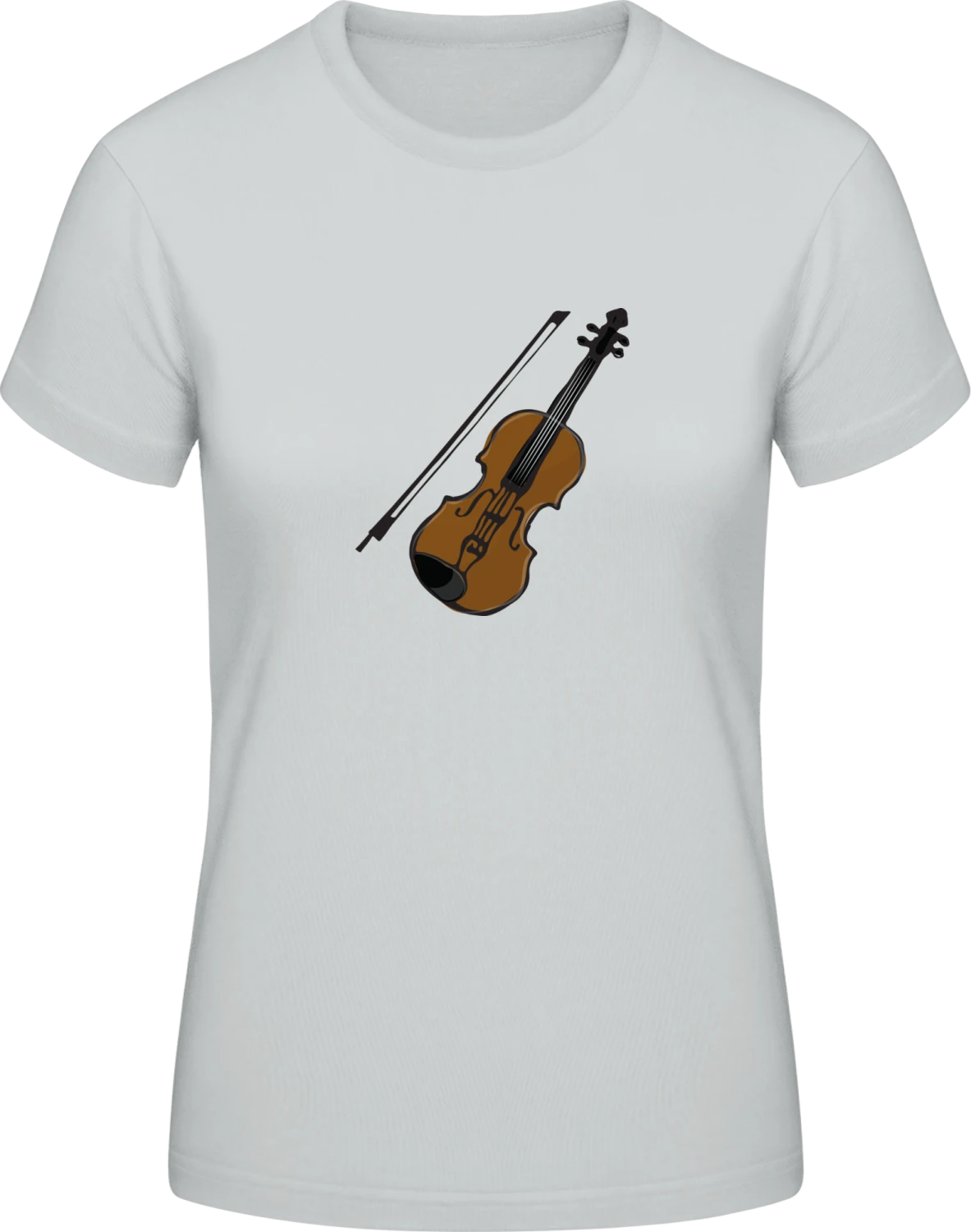 Violin Illustration - Pacific grey #E190 women T-Shirt - Front