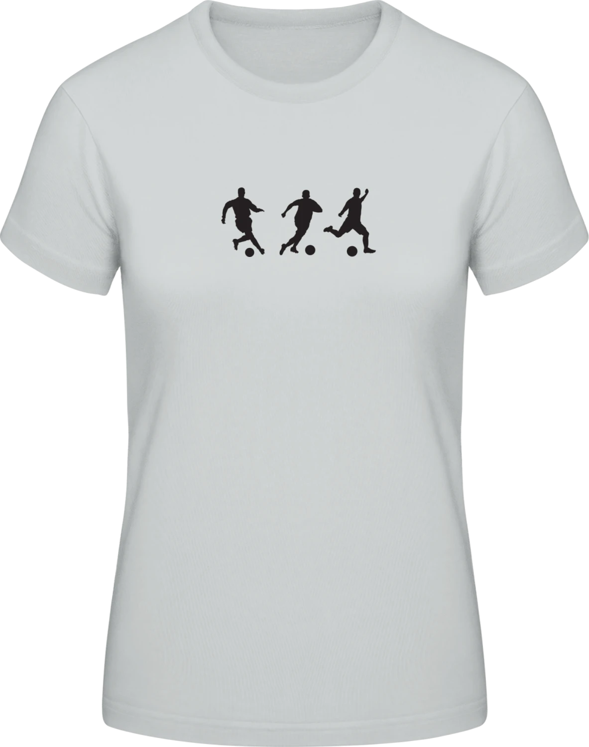 Soccer Players Silhouette - Pacific grey #E190 women T-Shirt - Front