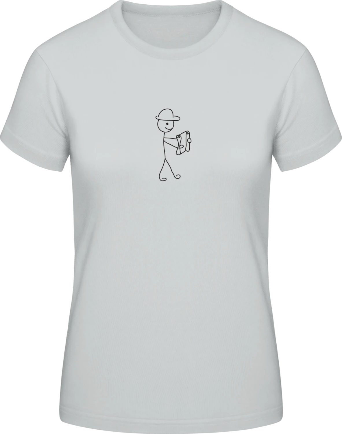 Construction Worker Walking - Pacific grey #E190 women T-Shirt - Front