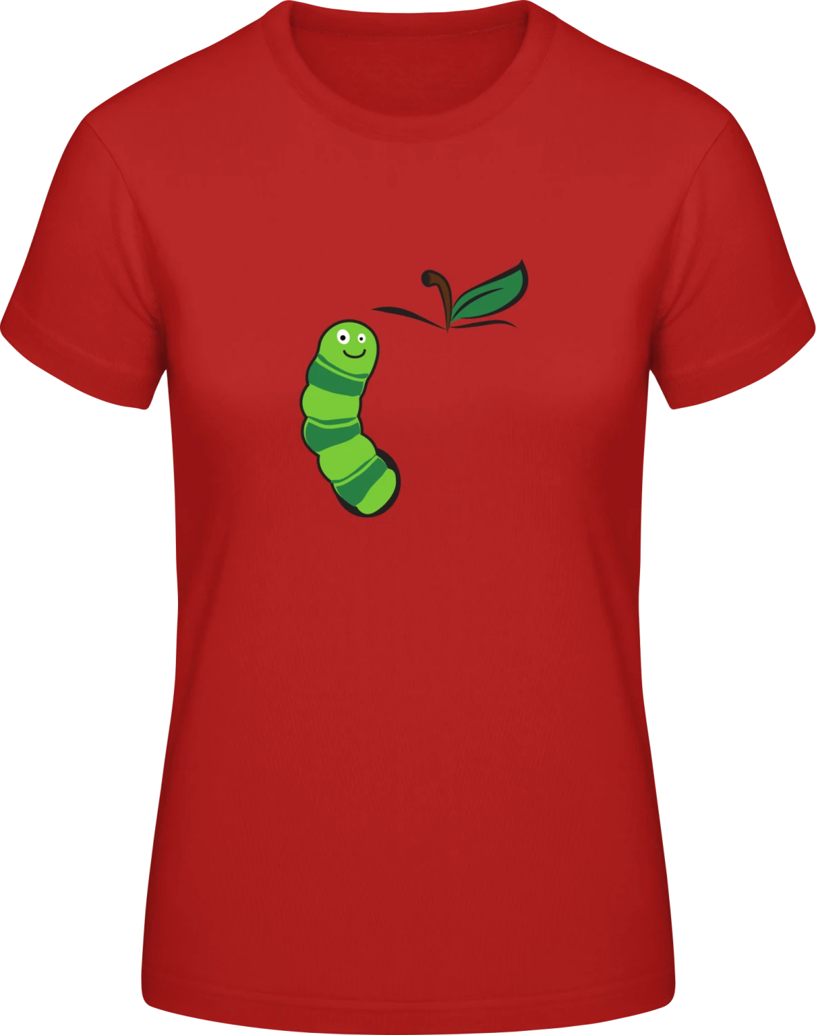 Raupe im Apfel - Red #E190 women T-Shirt - Front