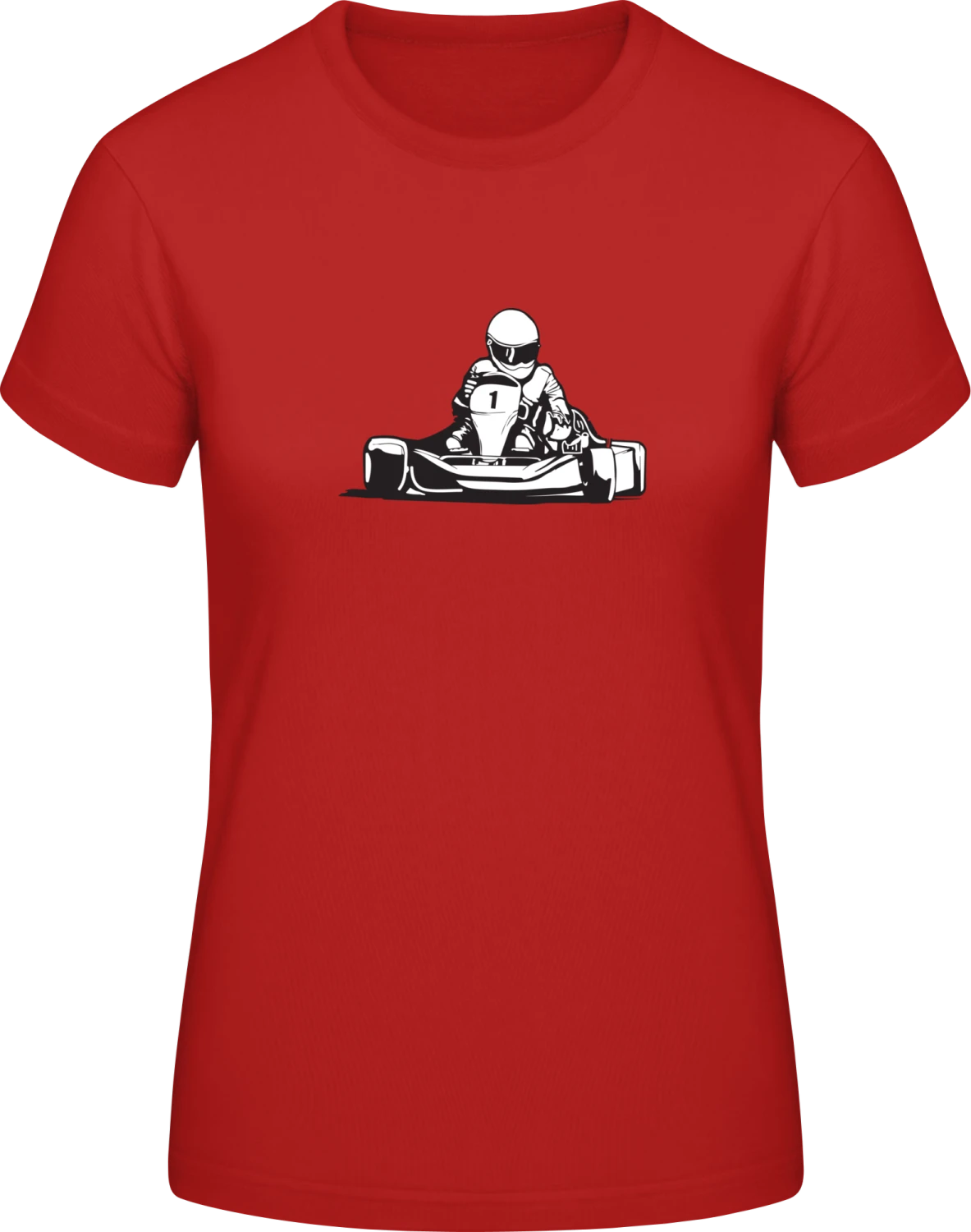 Go Kart No 1 Action - Red #E190 women T-Shirt - Front