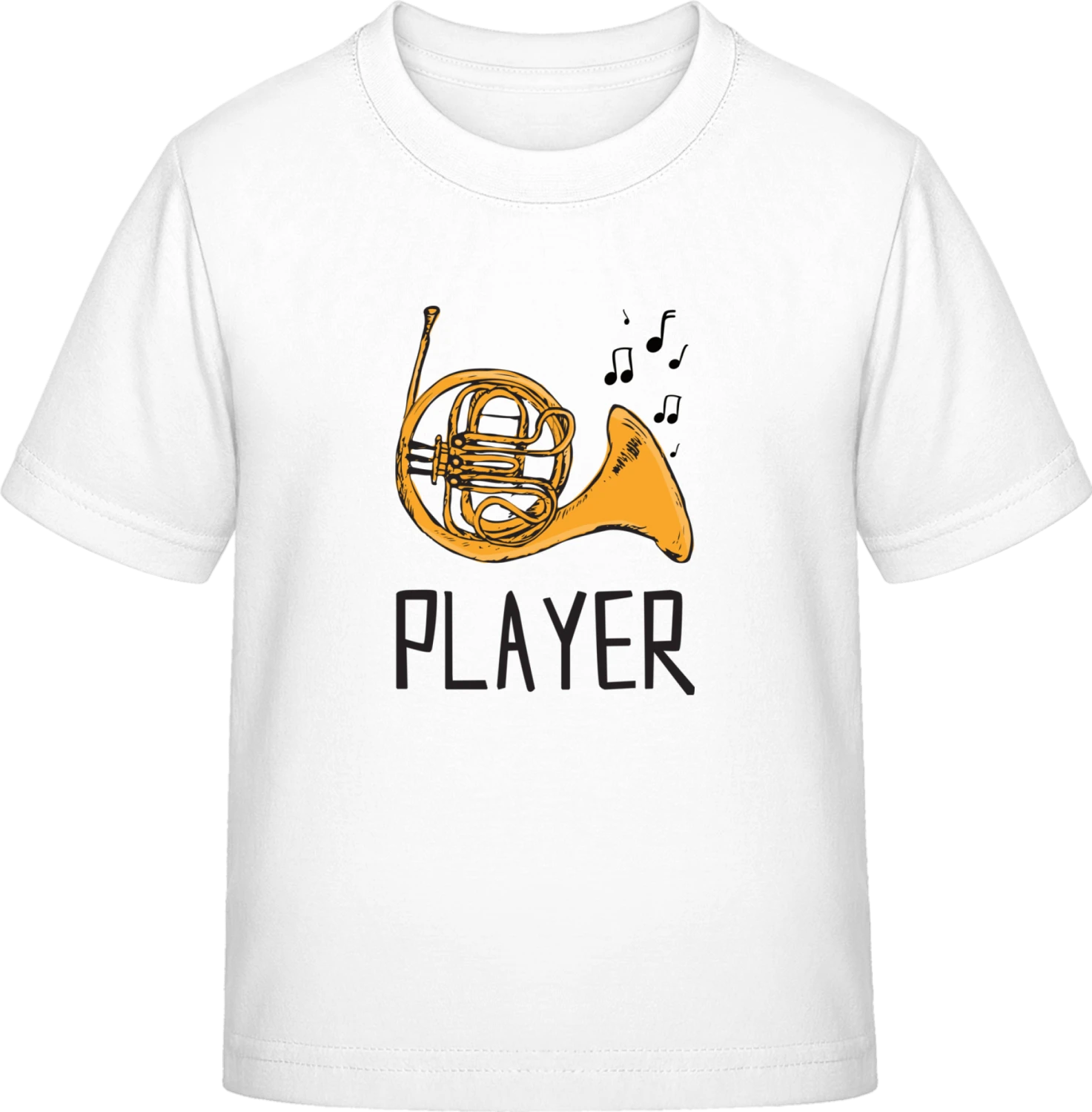 French Horn Player Illustration - White Exact 190 Kids - Front