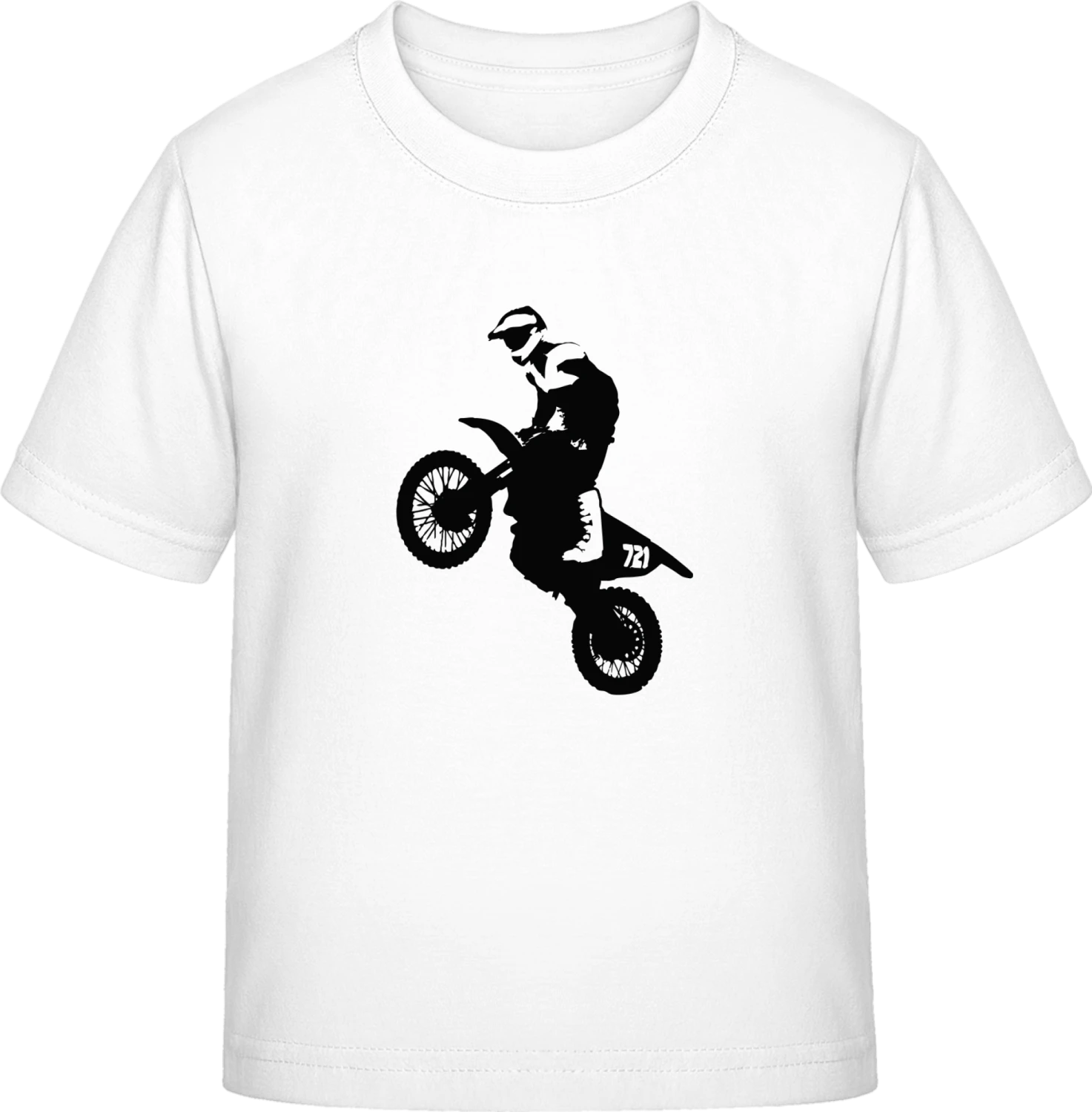 Motocross Illustration - White Exact 190 Kids - Front