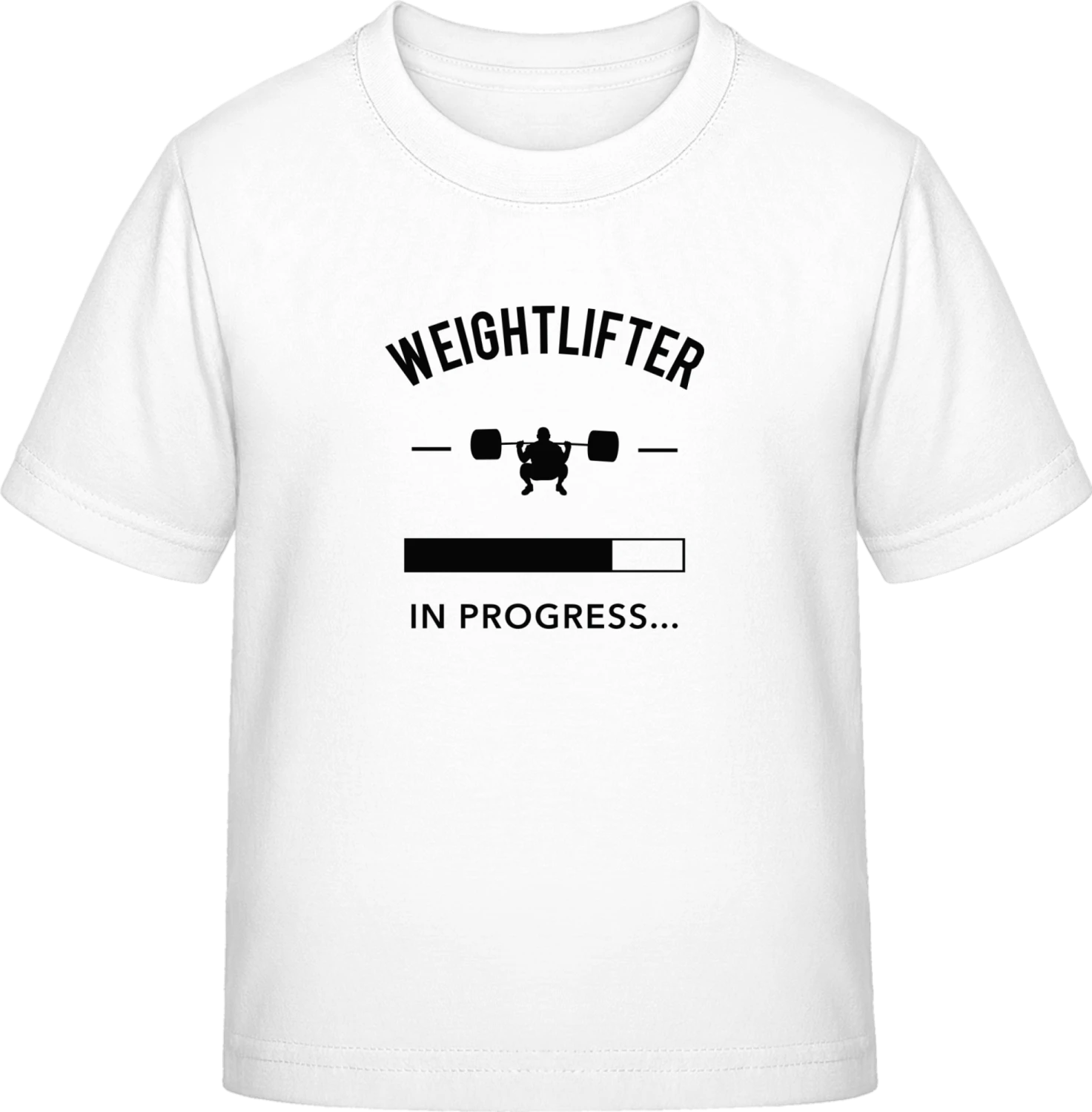 Weightlifter in Progress - White Exact 190 Kids - Front