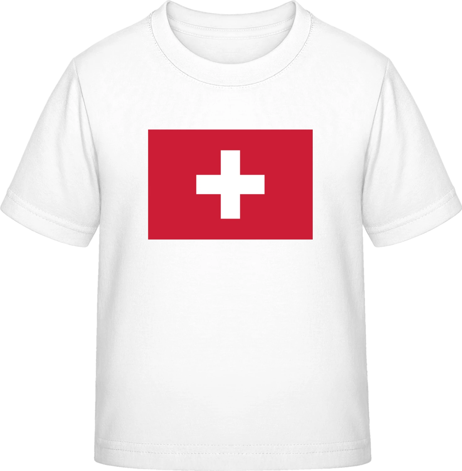 Swiss Flag - White Exact 190 Kids - Front