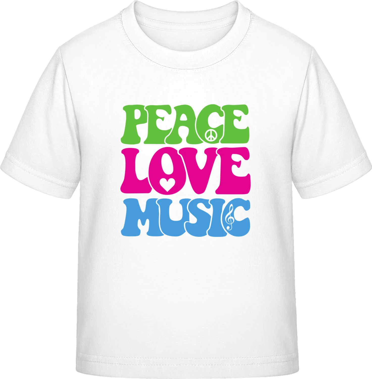 Peace Love Music - White Exact 190 Kids - Front