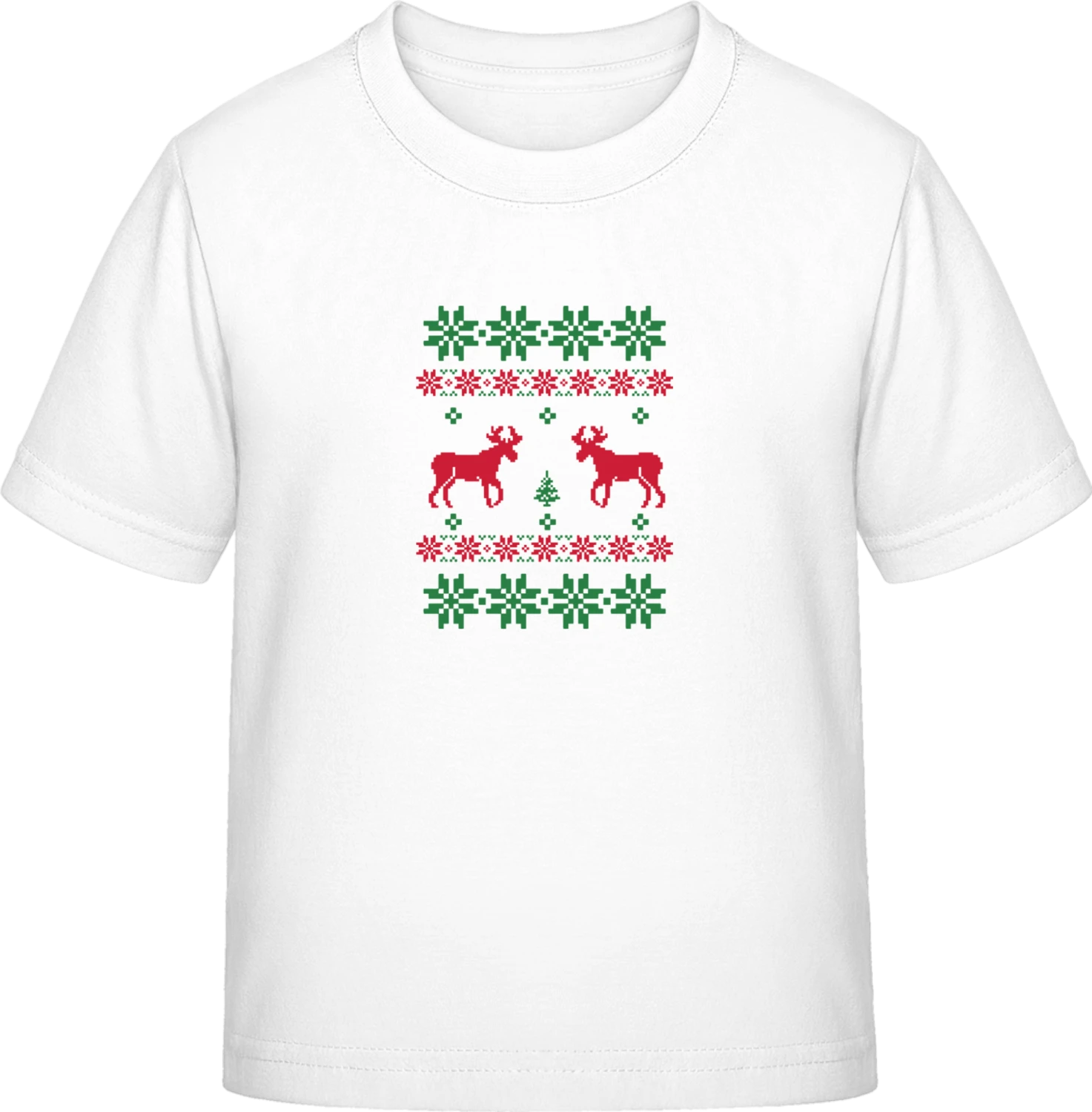 Winter Pattern Deer - White Exact 190 Kids - Front