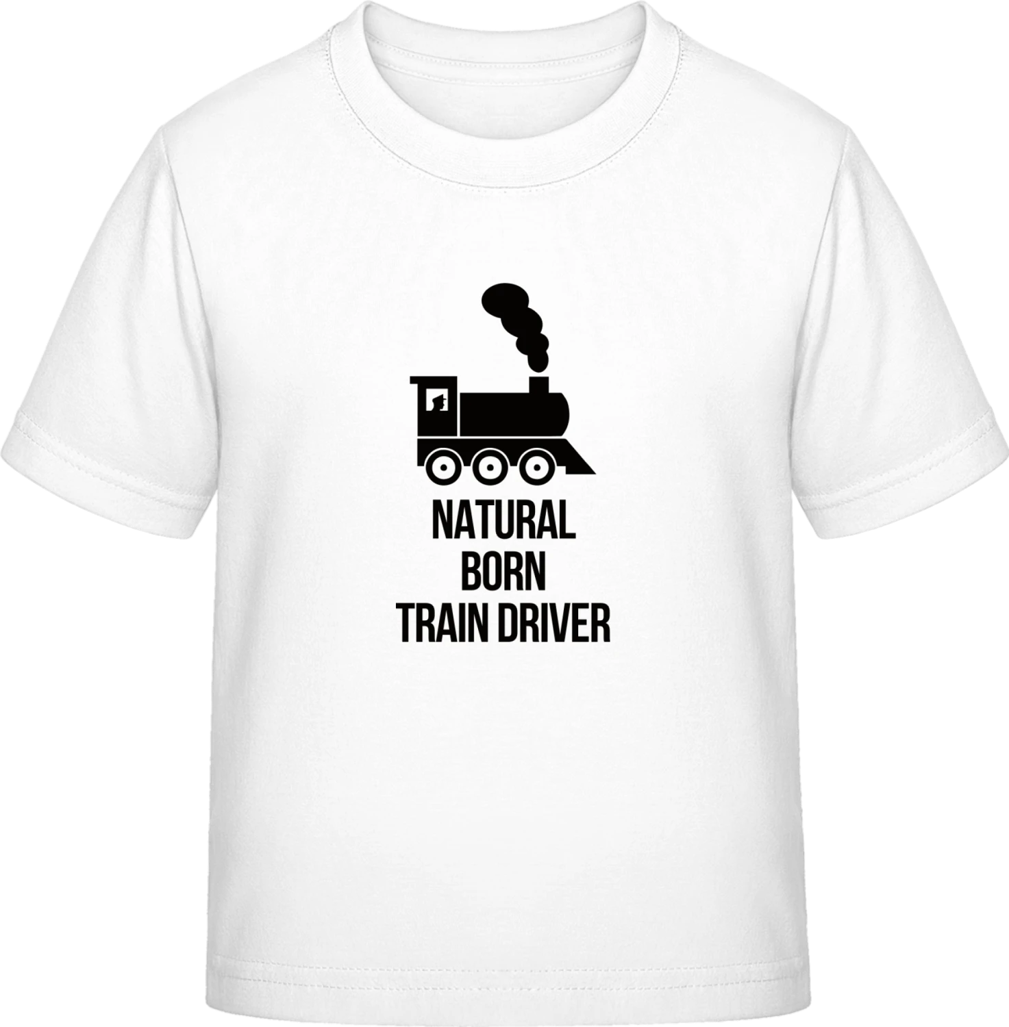 Natural Born Train Driver - White Exact 190 Kids - Front