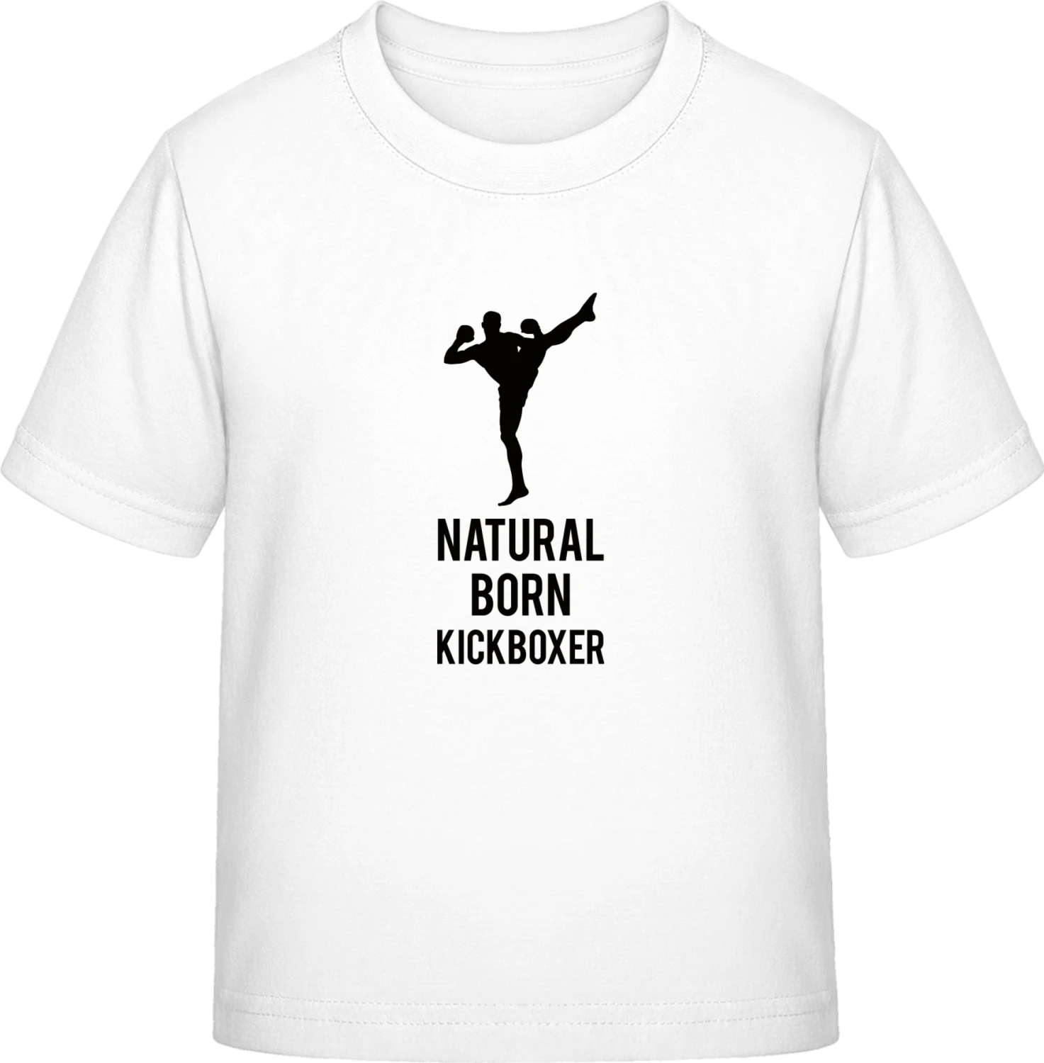 Natural Born Kickboxer - White Exact 190 Kids - Front