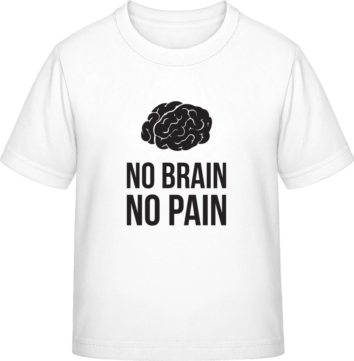 No Brain No Pain - White Exact 190 Kids - Front