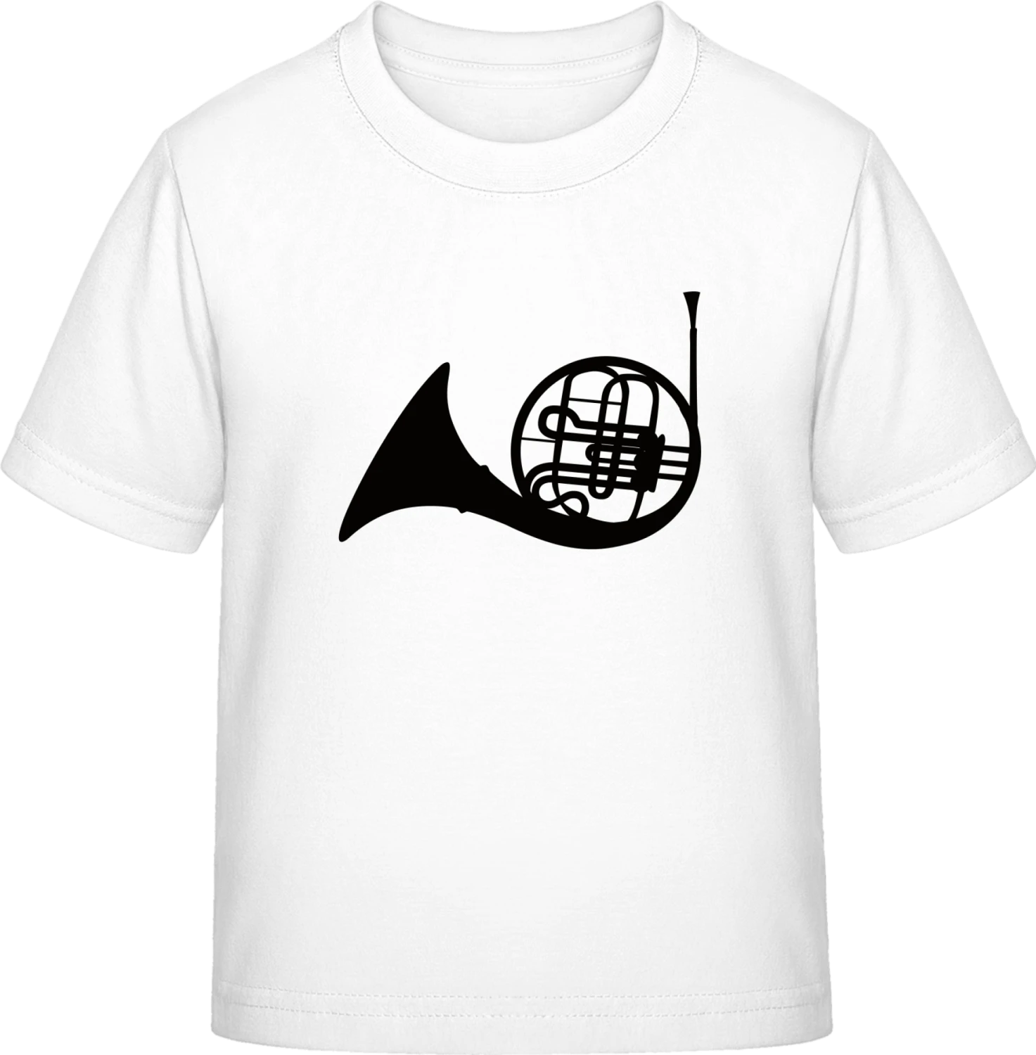 French Horn Logo - White Exact 190 Kids - Front